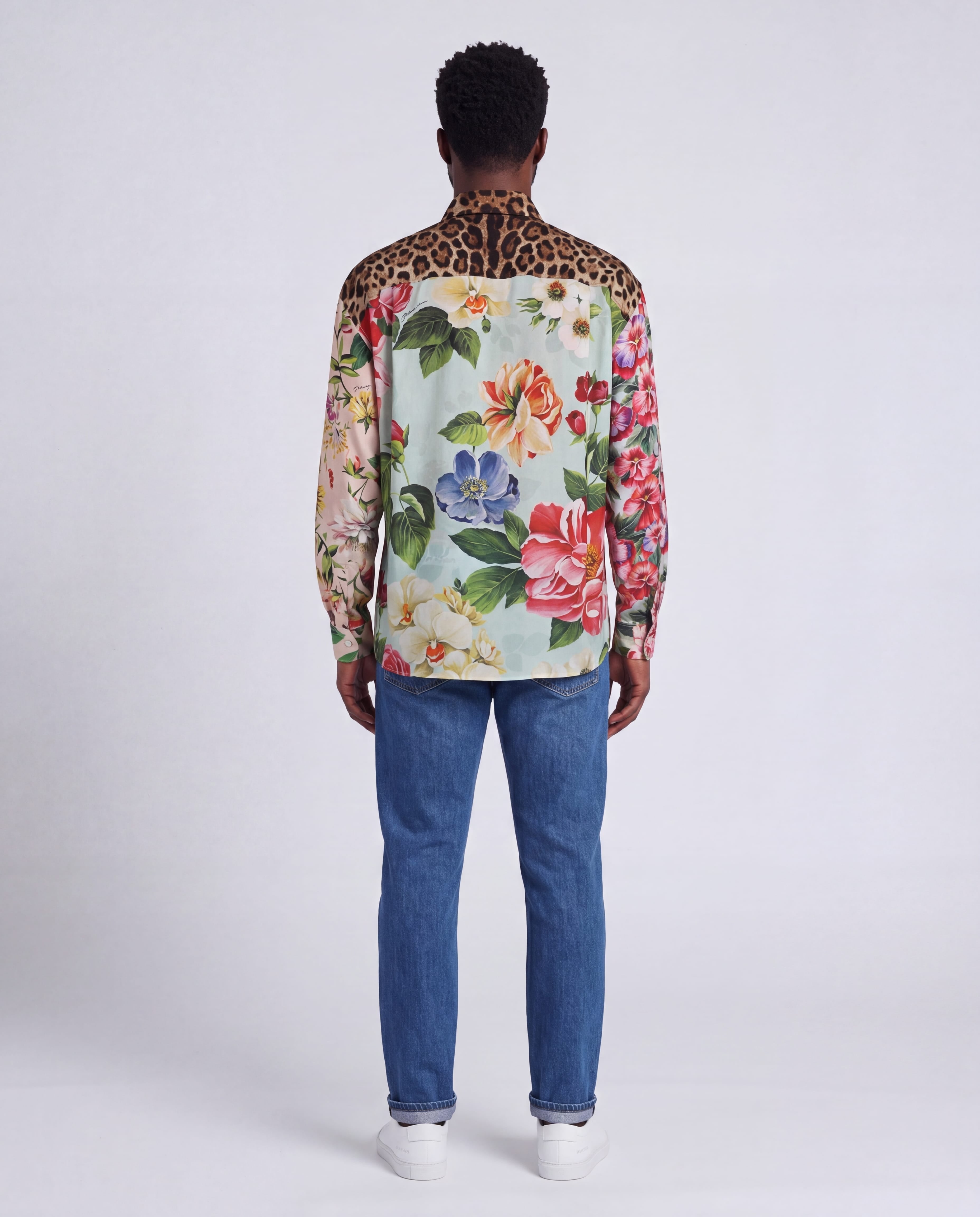 Dolce & Gabbana Dolce & Gabbana Floral Leopard Collar Shirt