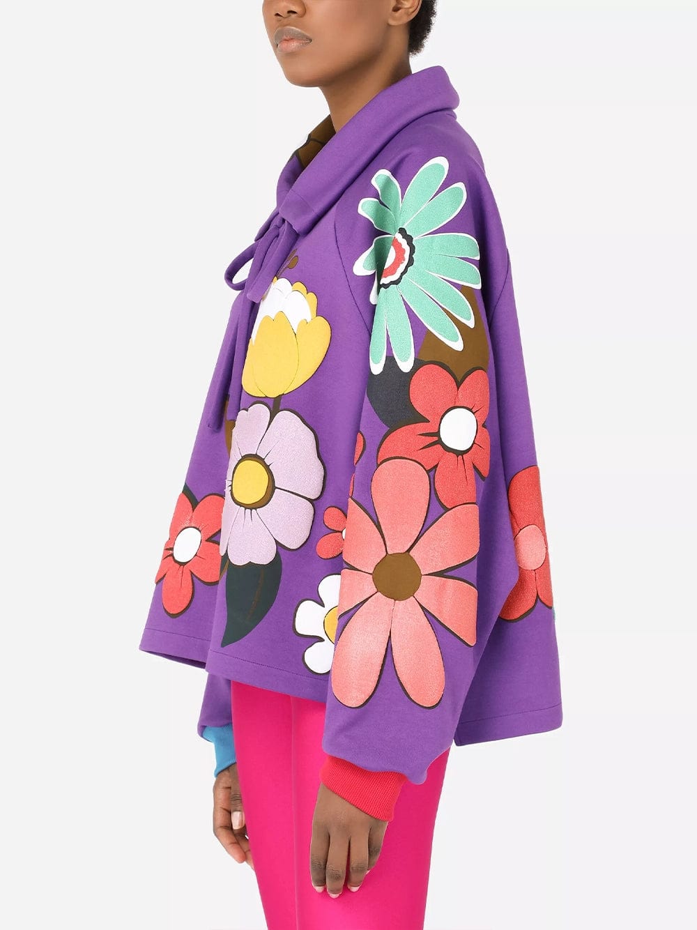 Dolce & Gabbana Floral Patches Jersey Hoodie