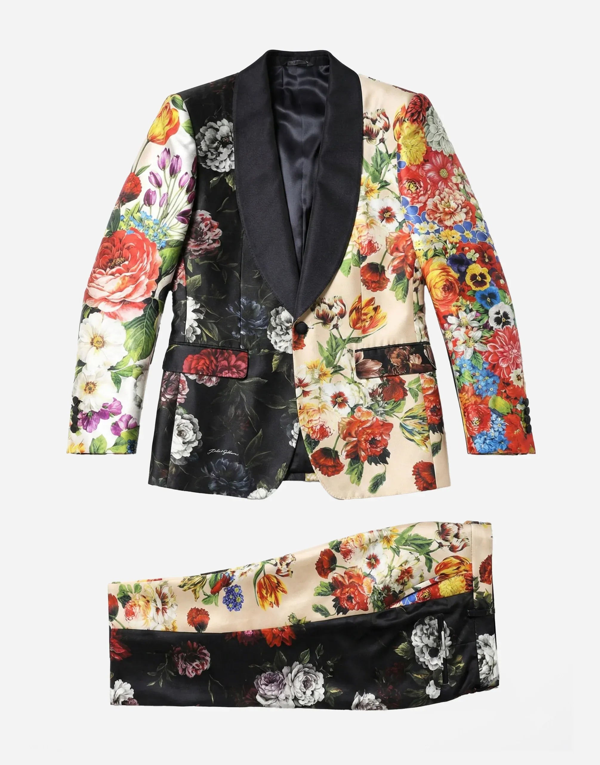Dolce & Gabbana Floral Patchwork Sicilia-Fit Three-Piece Silk Suit