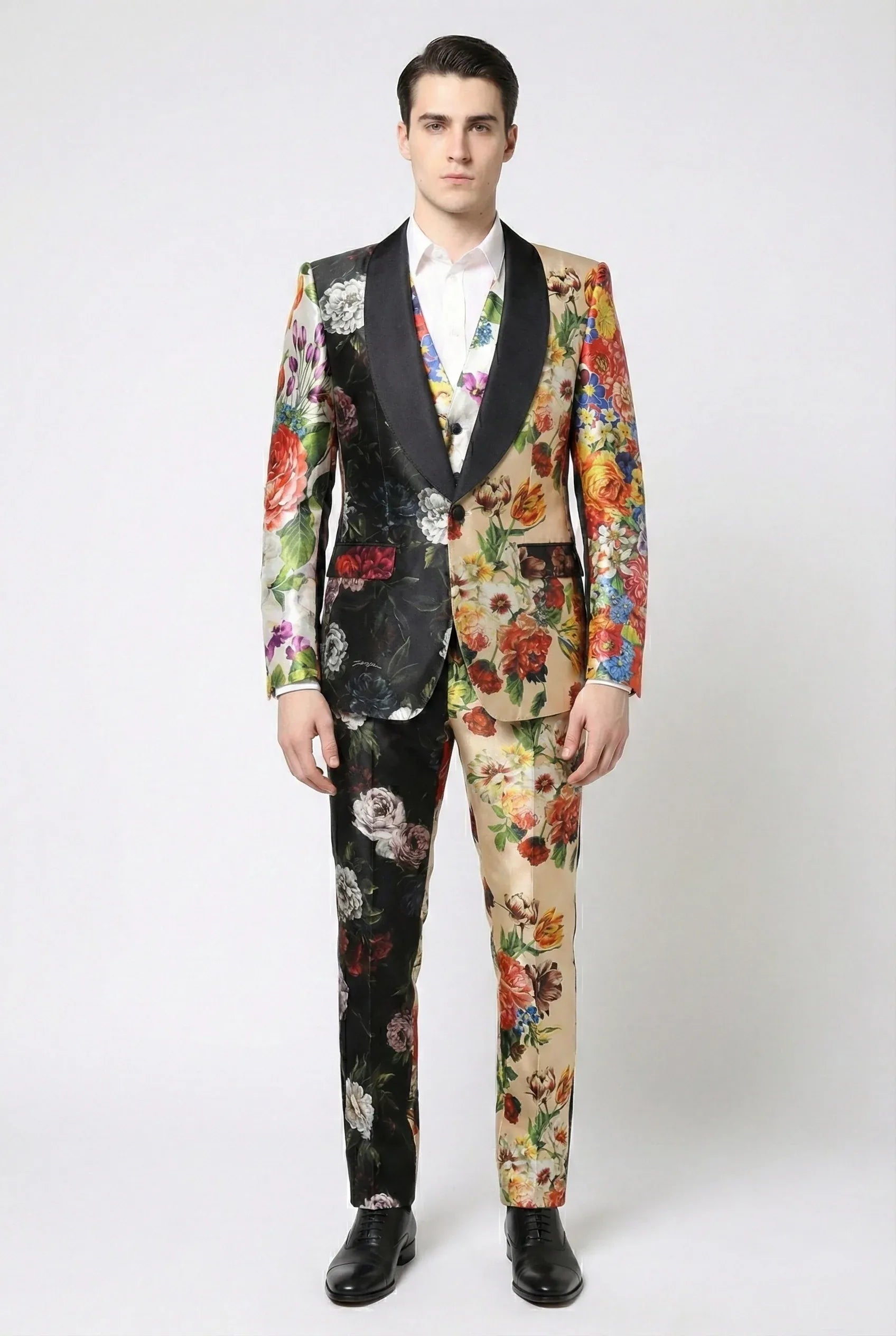 Dolce & Gabbana Floral Patchwork Sicilia-Fit Three-Piece Silk Suit - alternate view