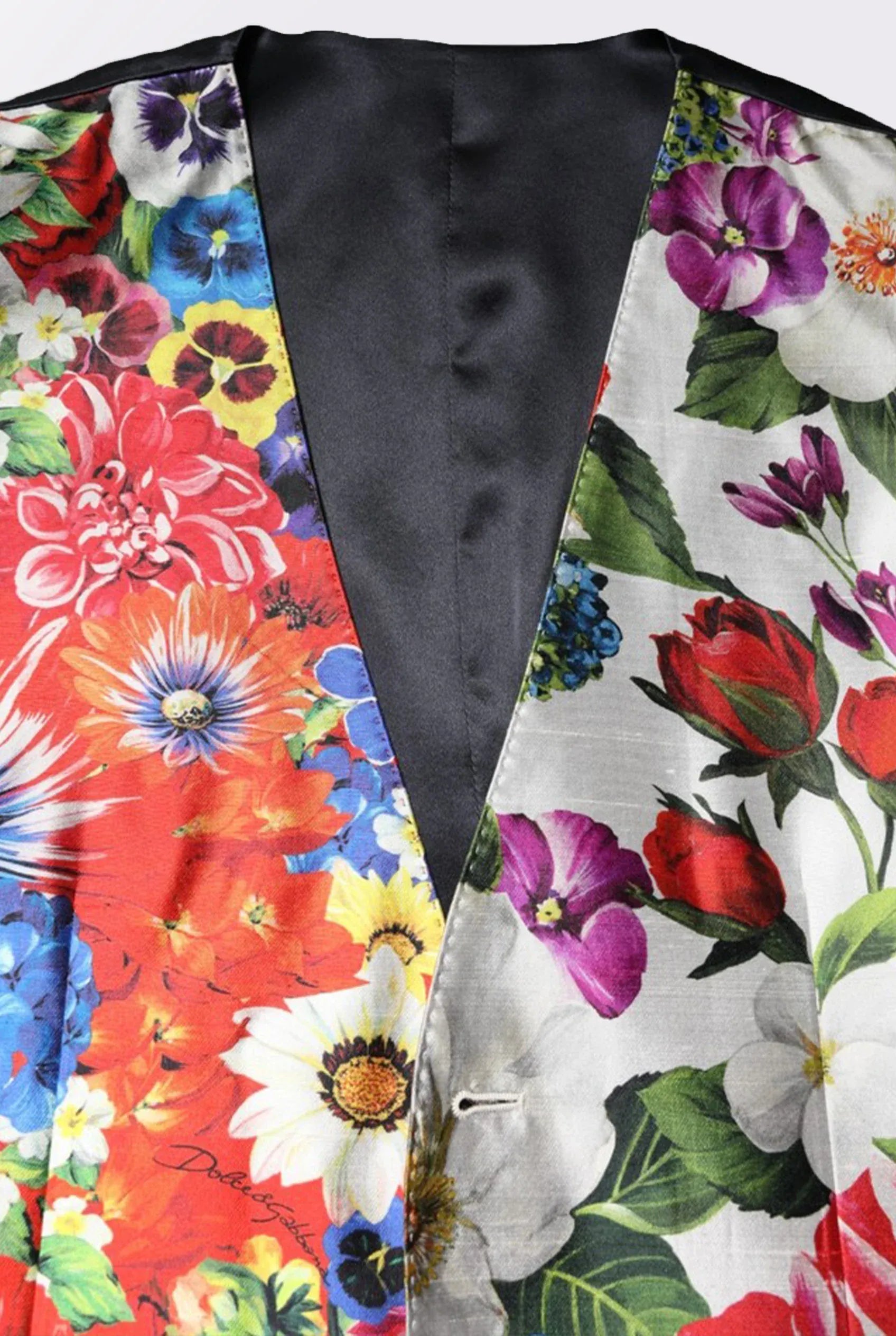 Dolce & Gabbana Floral Patchwork Sicilia-Fit Three-Piece Silk Suit