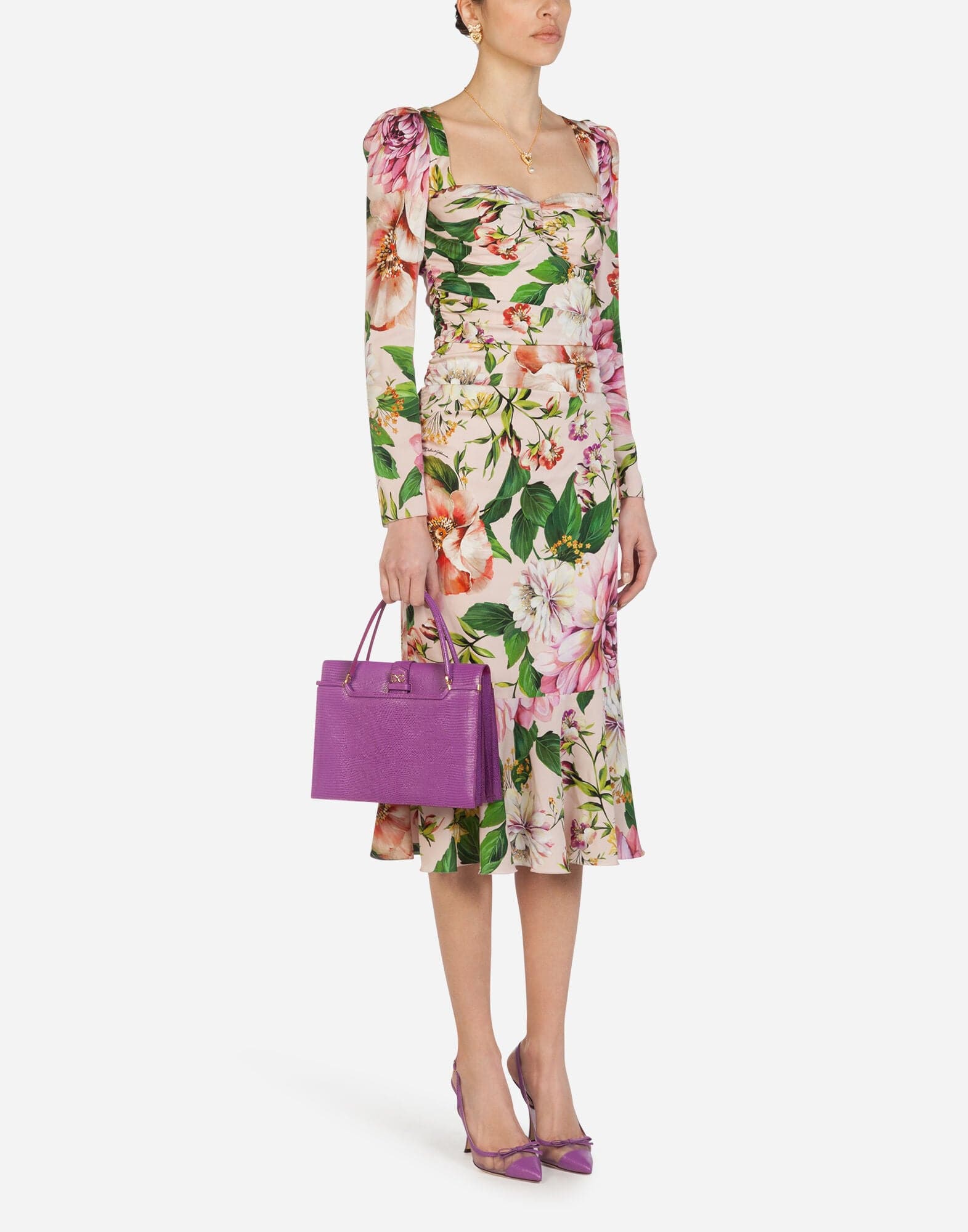 Dolce & Gabbana Floral-Print Bustier Dress