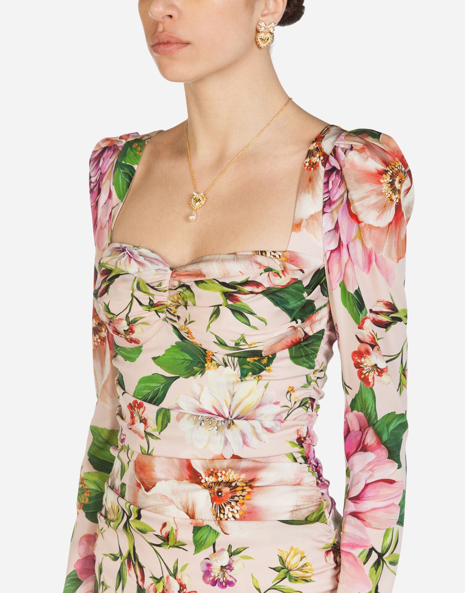 Dolce & Gabbana Floral-Print Bustier Dress