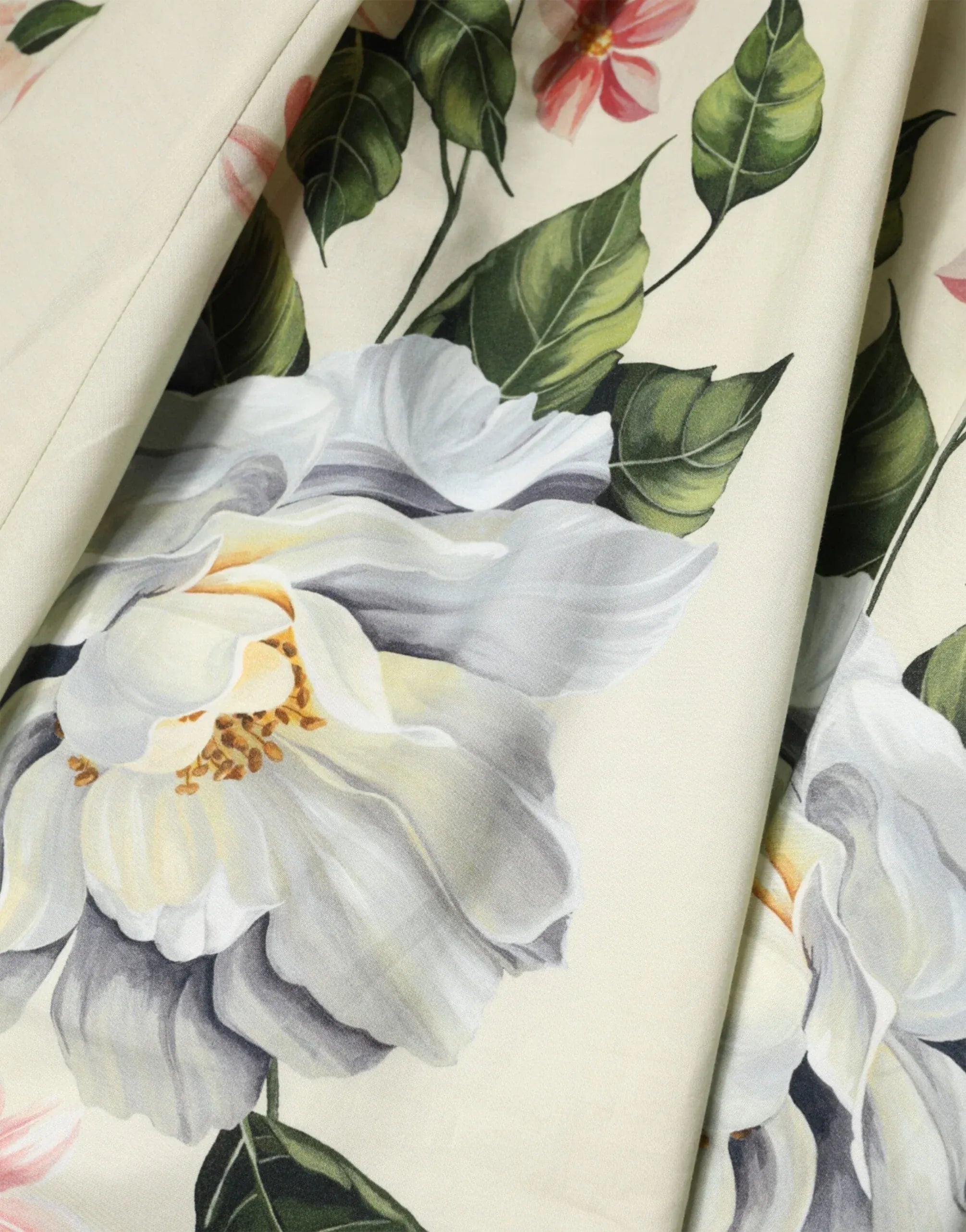 Dolce & Gabbana Floral Print Cotton Poplin Midi Dress