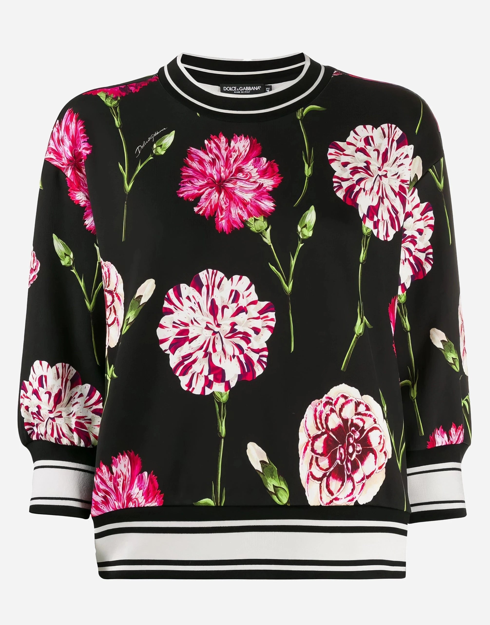 Dolce & Gabbana Floral-Print Cotton Sweater