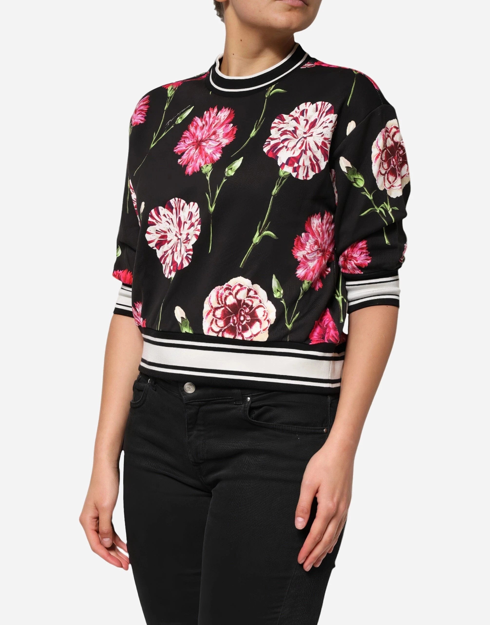 Dolce & Gabbana Floral-Print Cotton Sweater