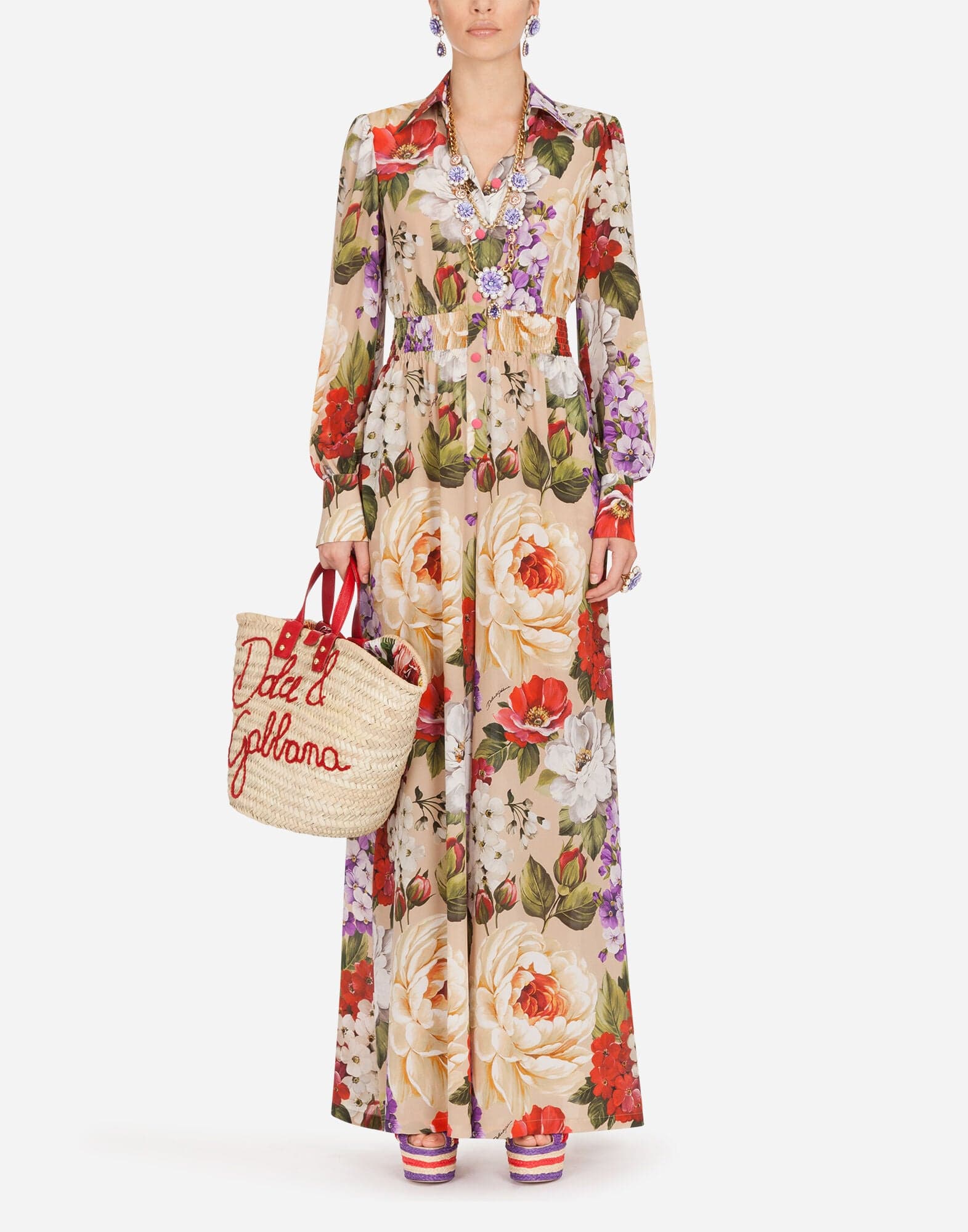 Dolce & Gabbana Floral-Print Crepe De Chine Jumpsuit
