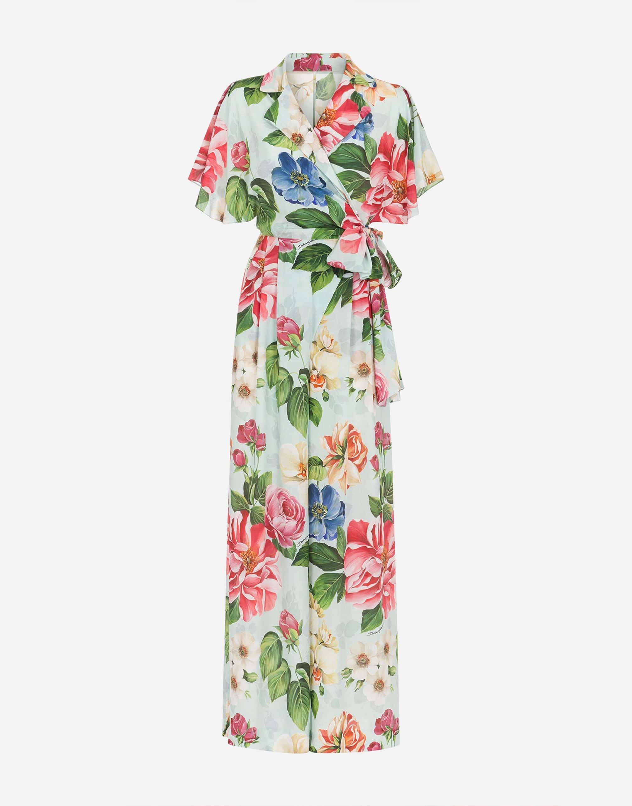 Dolce & Gabbana Floral Print Jumpsuit In Crêpe De Chine