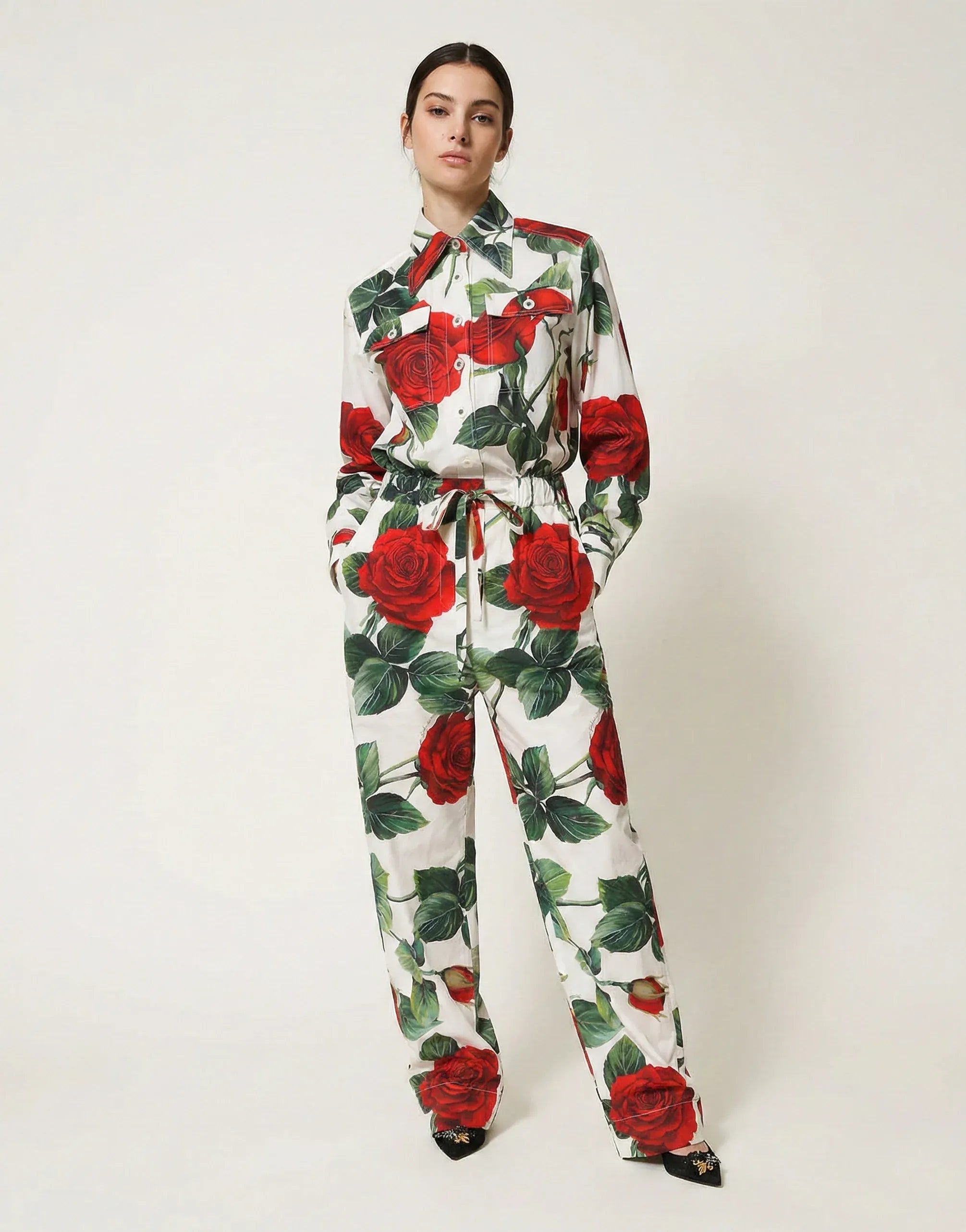 Dolce & Gabbana Floral Print Long-Sleeve Jumpsuit - alternate view