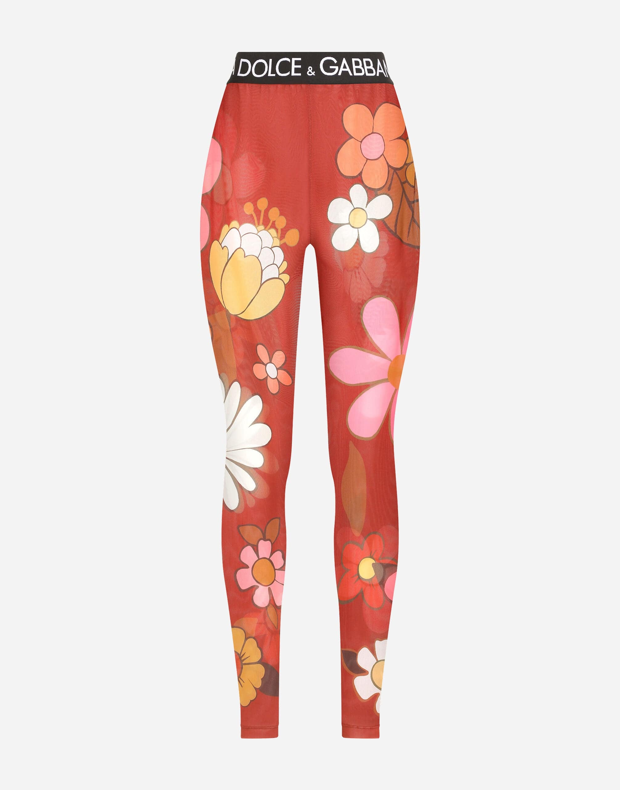 Dolce & Gabbana Floral-Print Marquisette Leggings
