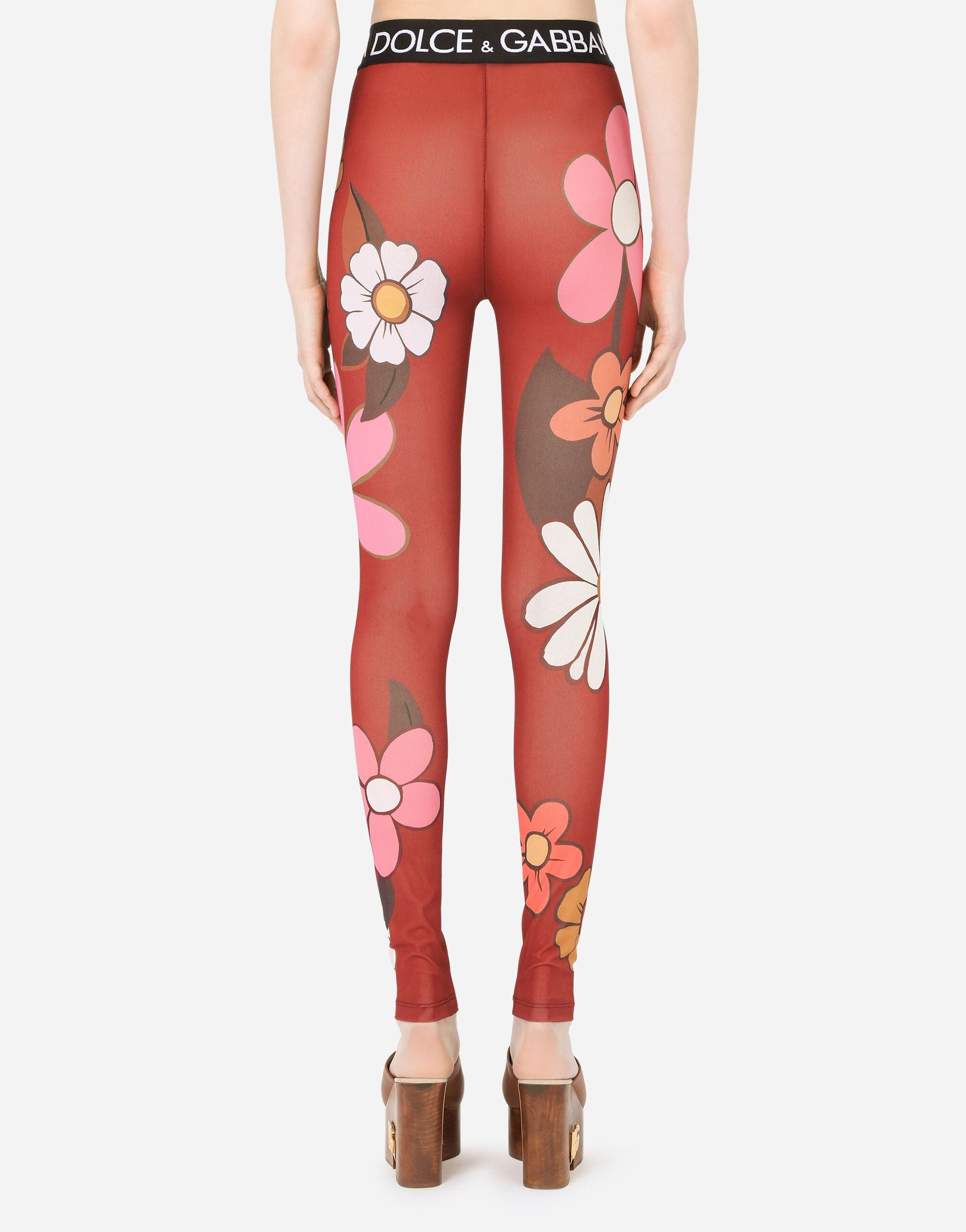 Dolce & Gabbana Floral-Print Marquisette Leggings