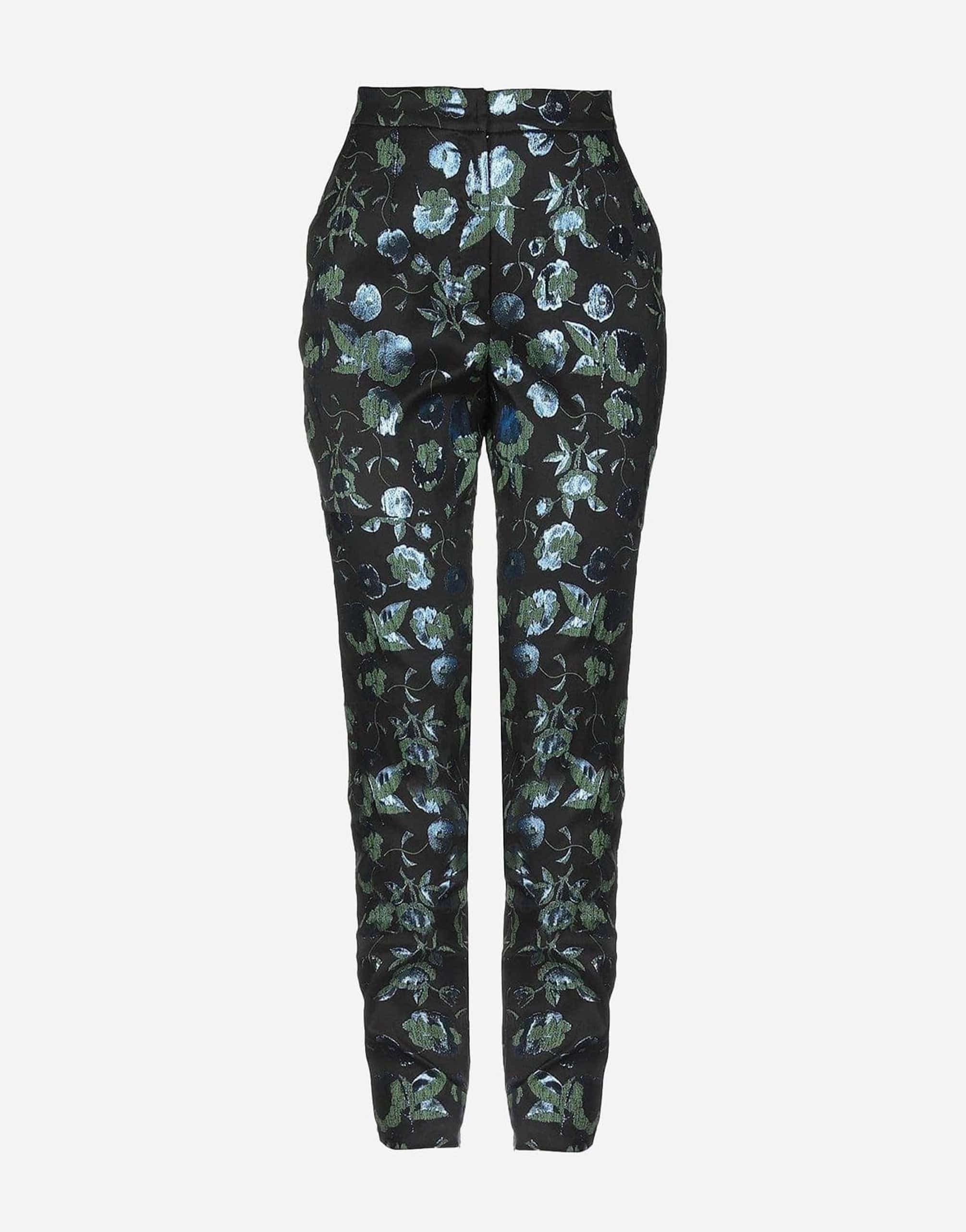 Dolce & Gabbana Floral-Print Metallic Trousers