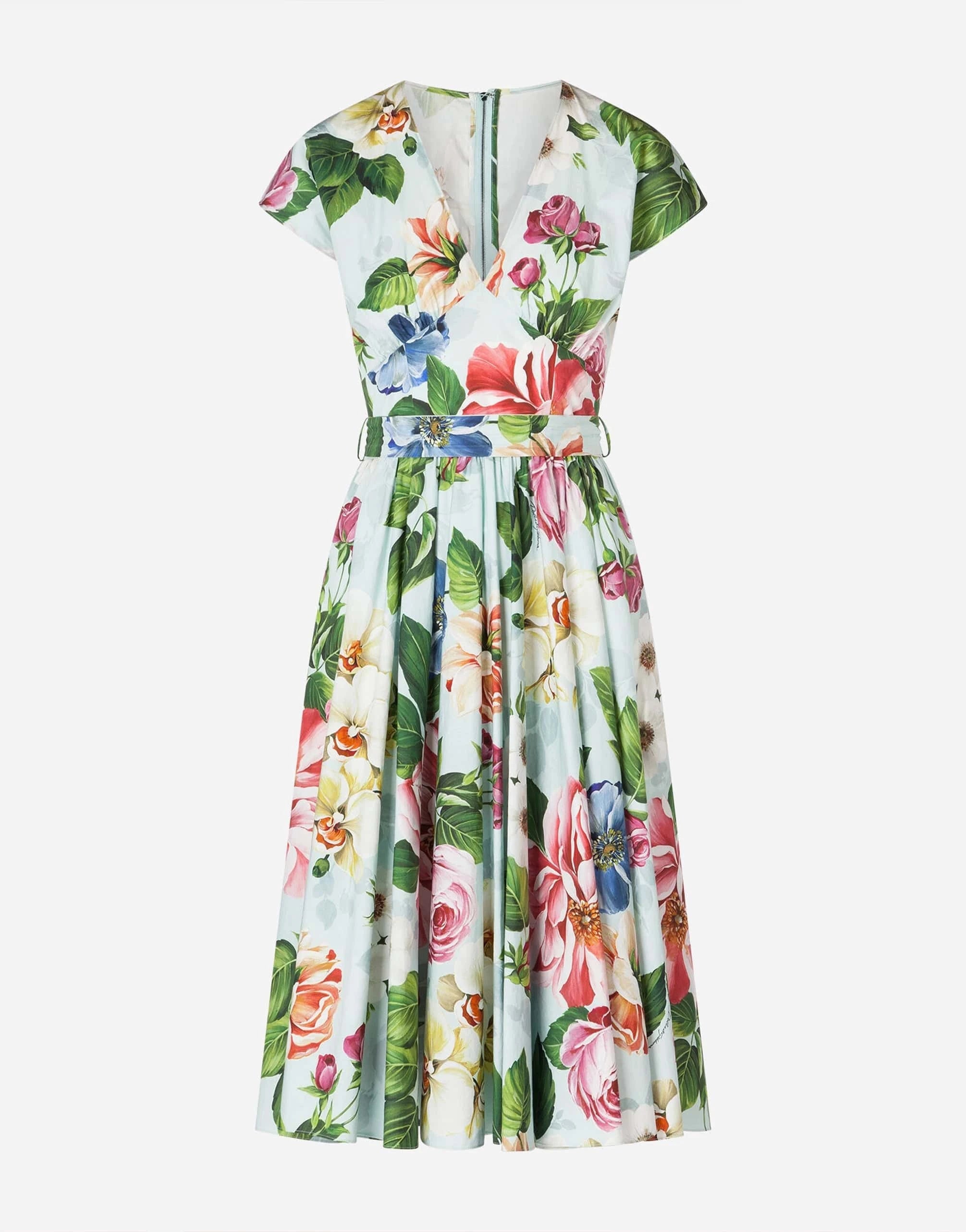 Dolce & Gabbana Floral-Print Poplin Midi Dress