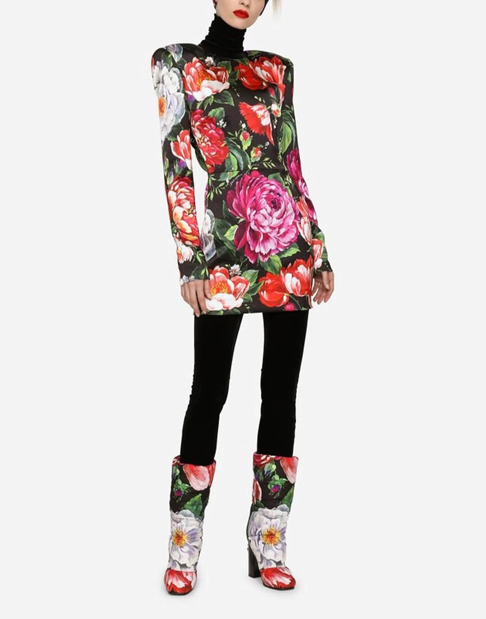 Dolce & Gabbana Floral Print Satin Minidress
