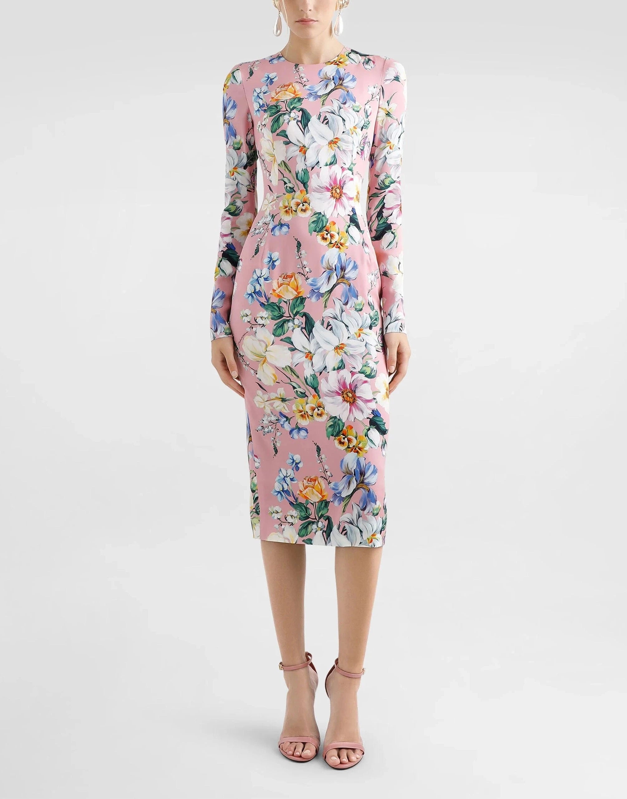 Dolce & Gabbana Floral-Print Sheath Midi Dress