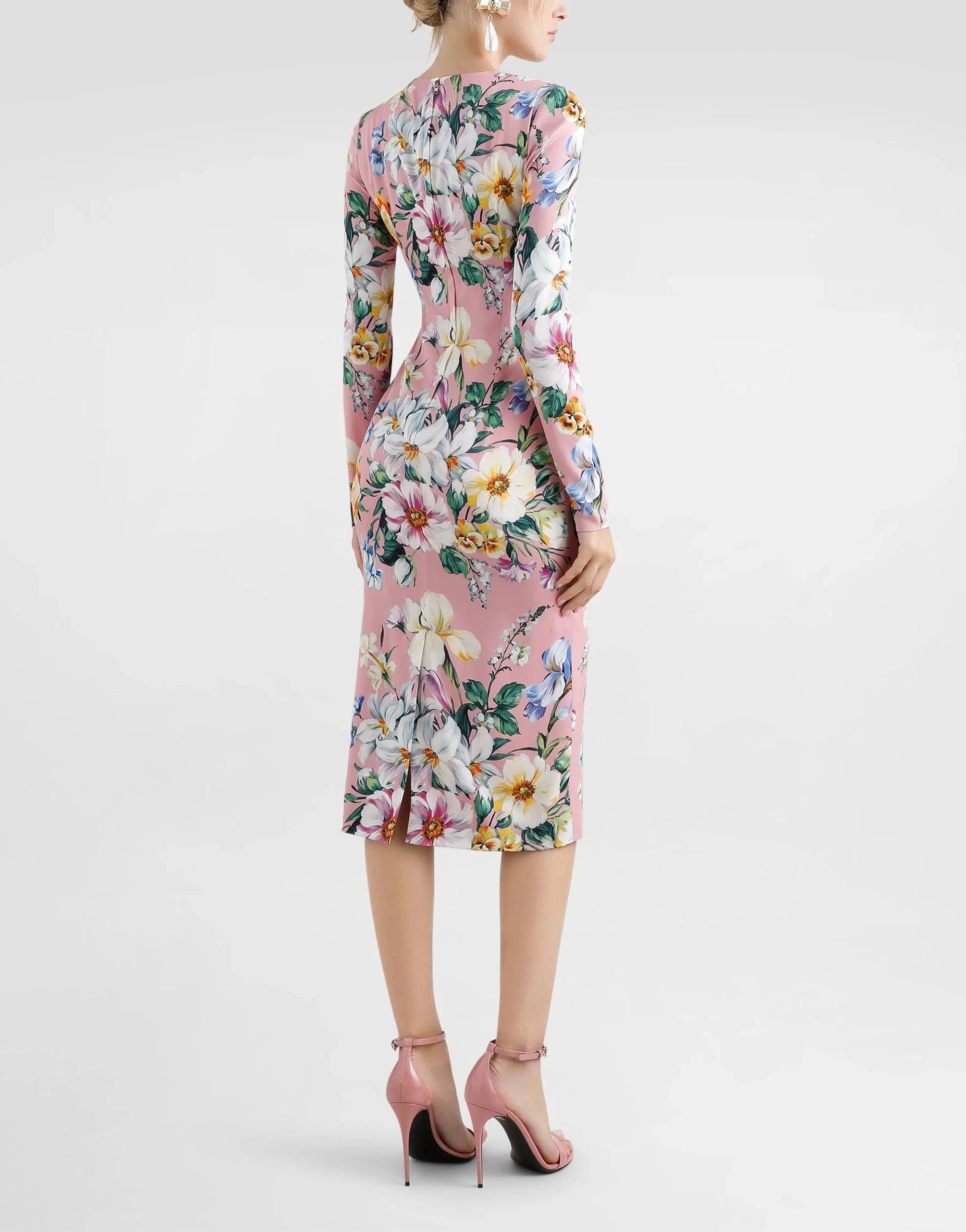 Dolce & Gabbana Floral-Print Sheath Midi Dress