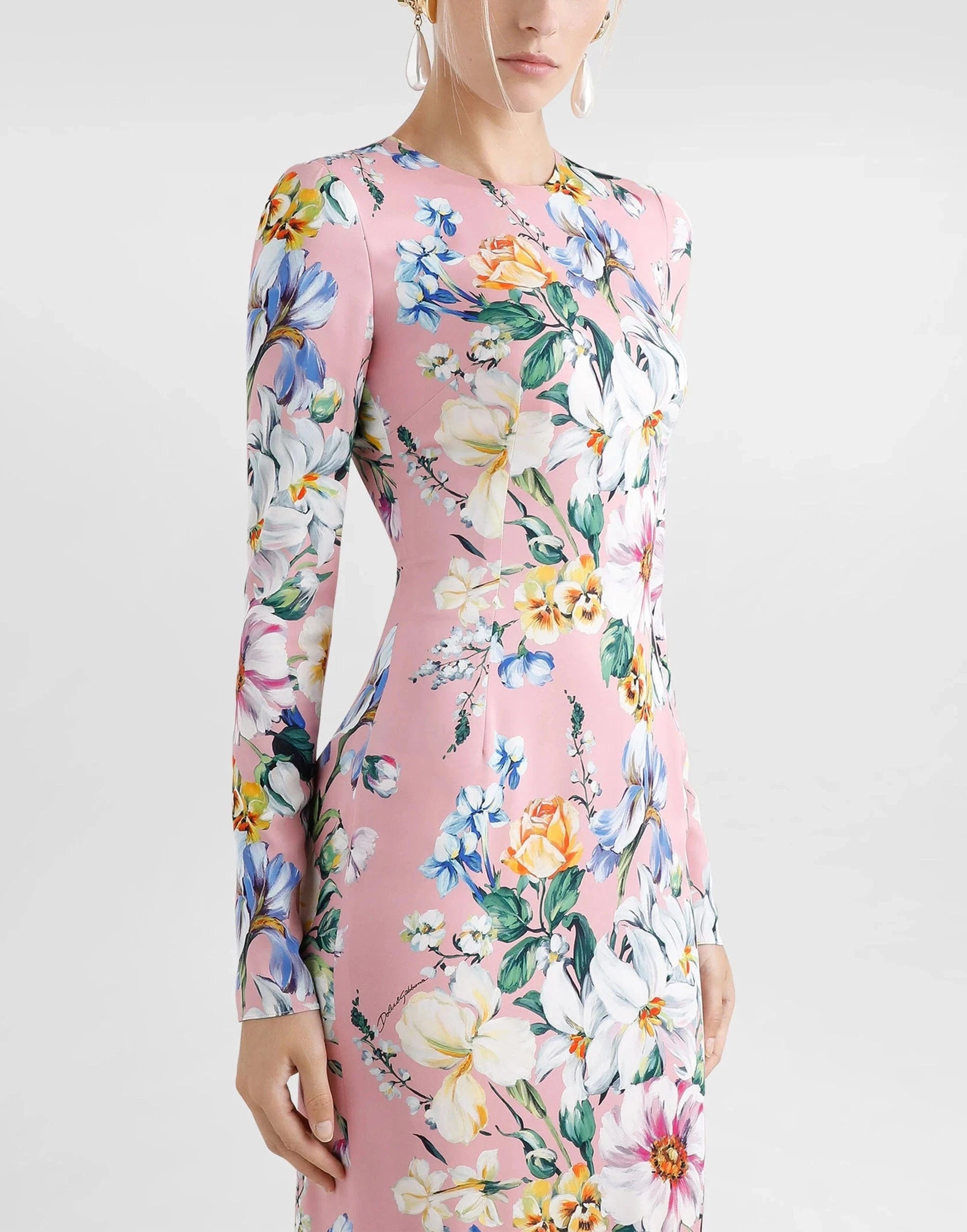Dolce & Gabbana Floral-Print Sheath Midi Dress