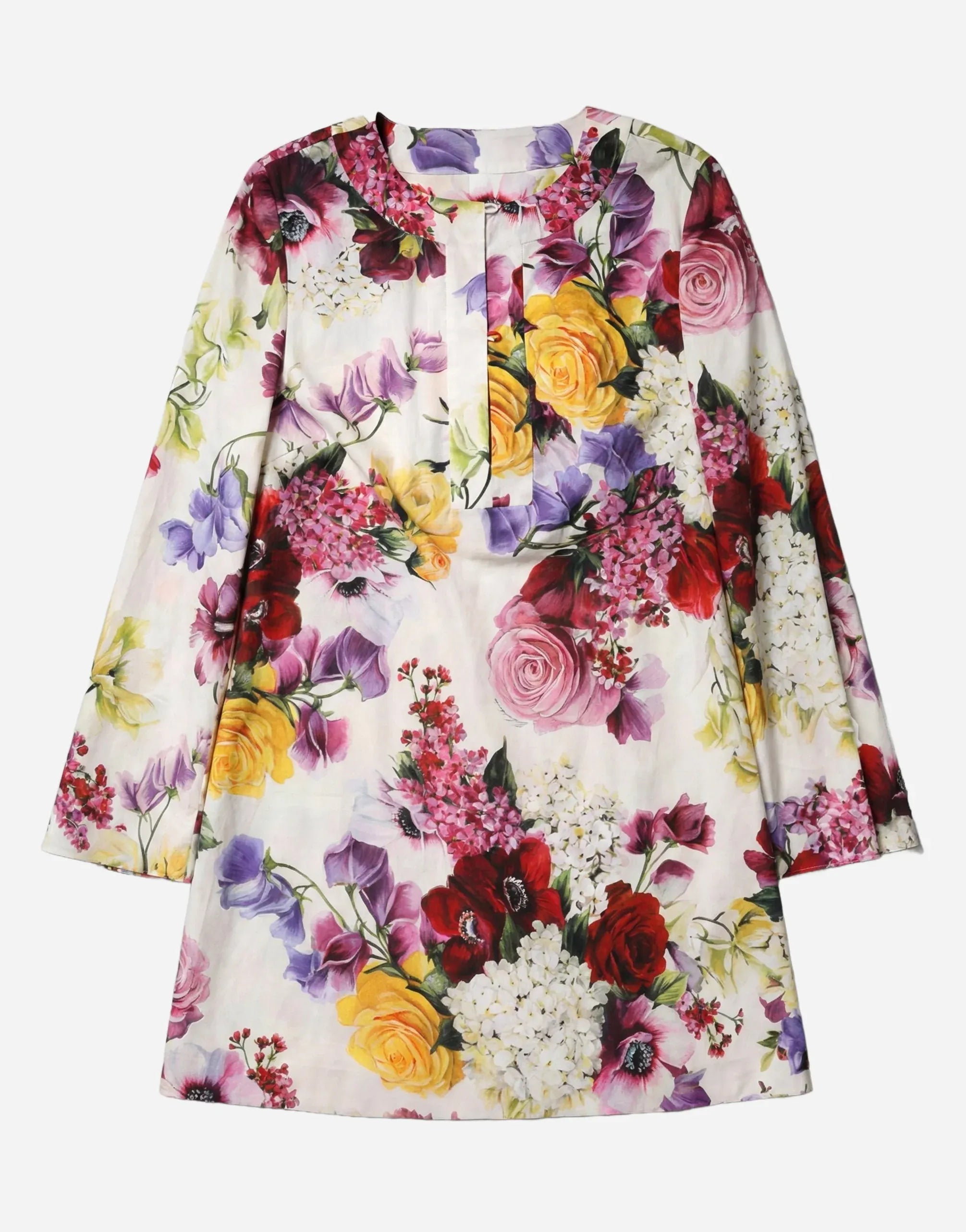 Dolce & Gabbana フローラルプリント シルク ミニシフトドレス