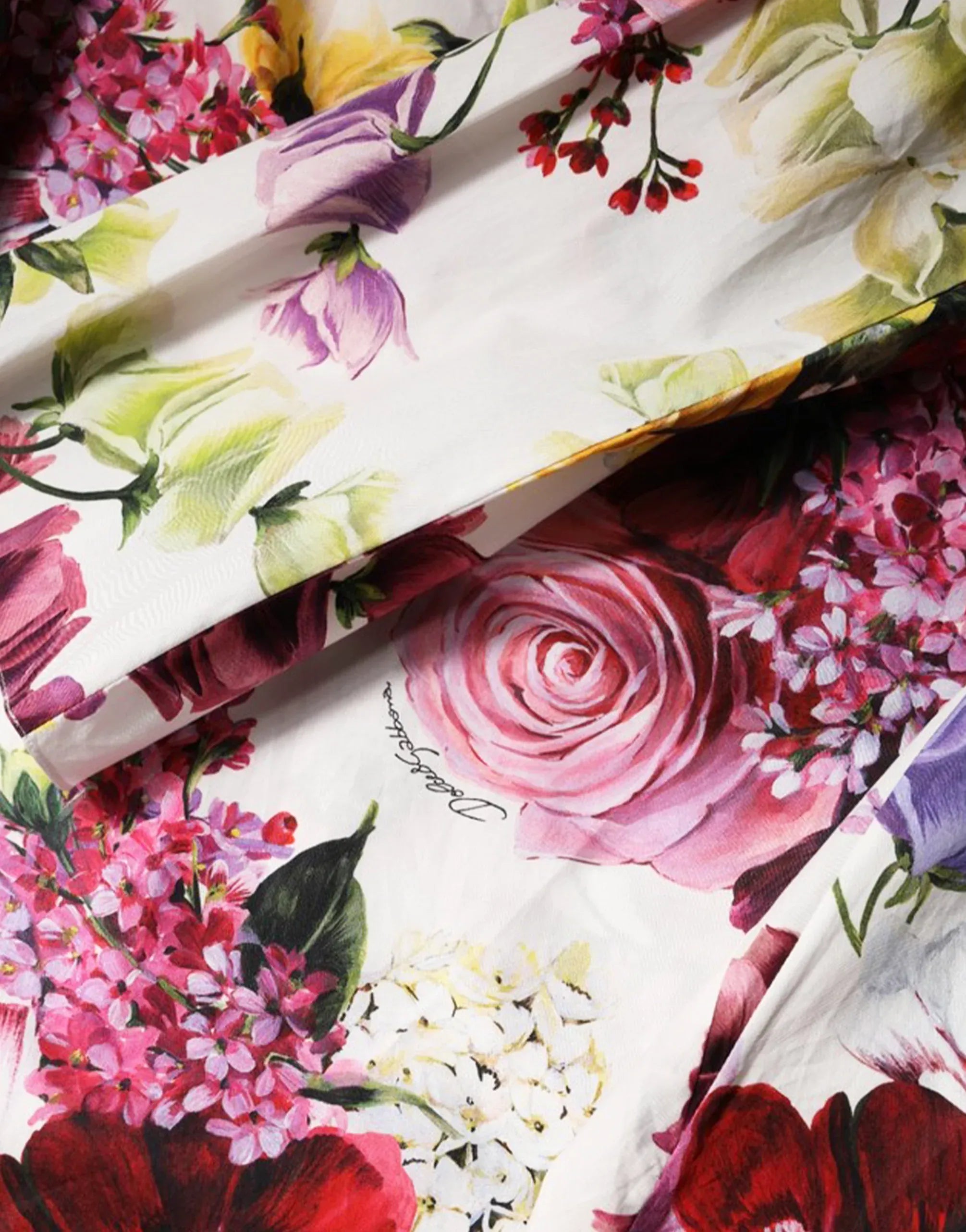 Dolce & Gabbana Floral Print Silk Mini Shift Dress