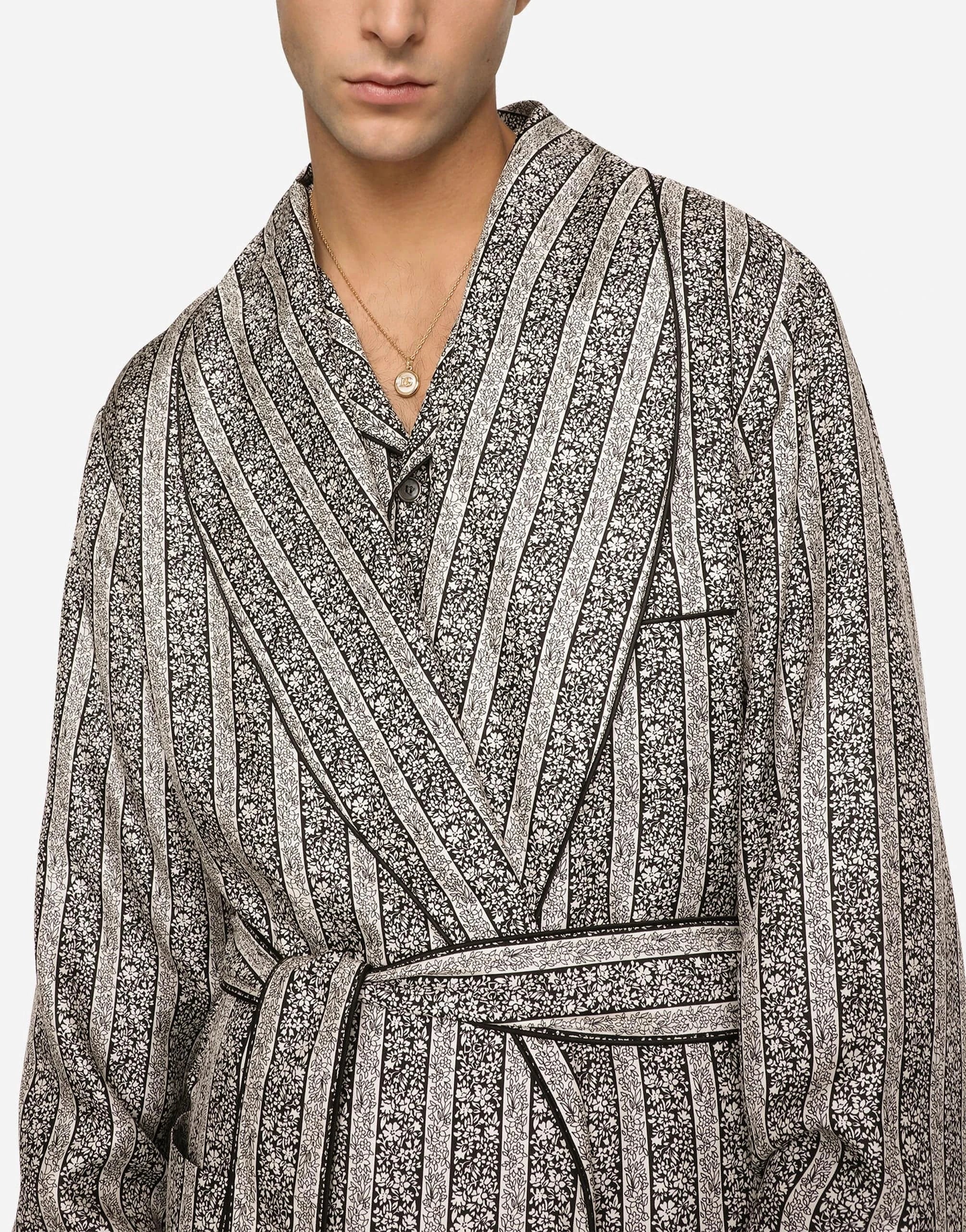 Dolce & Gabbana Floral-Print Silk Robe