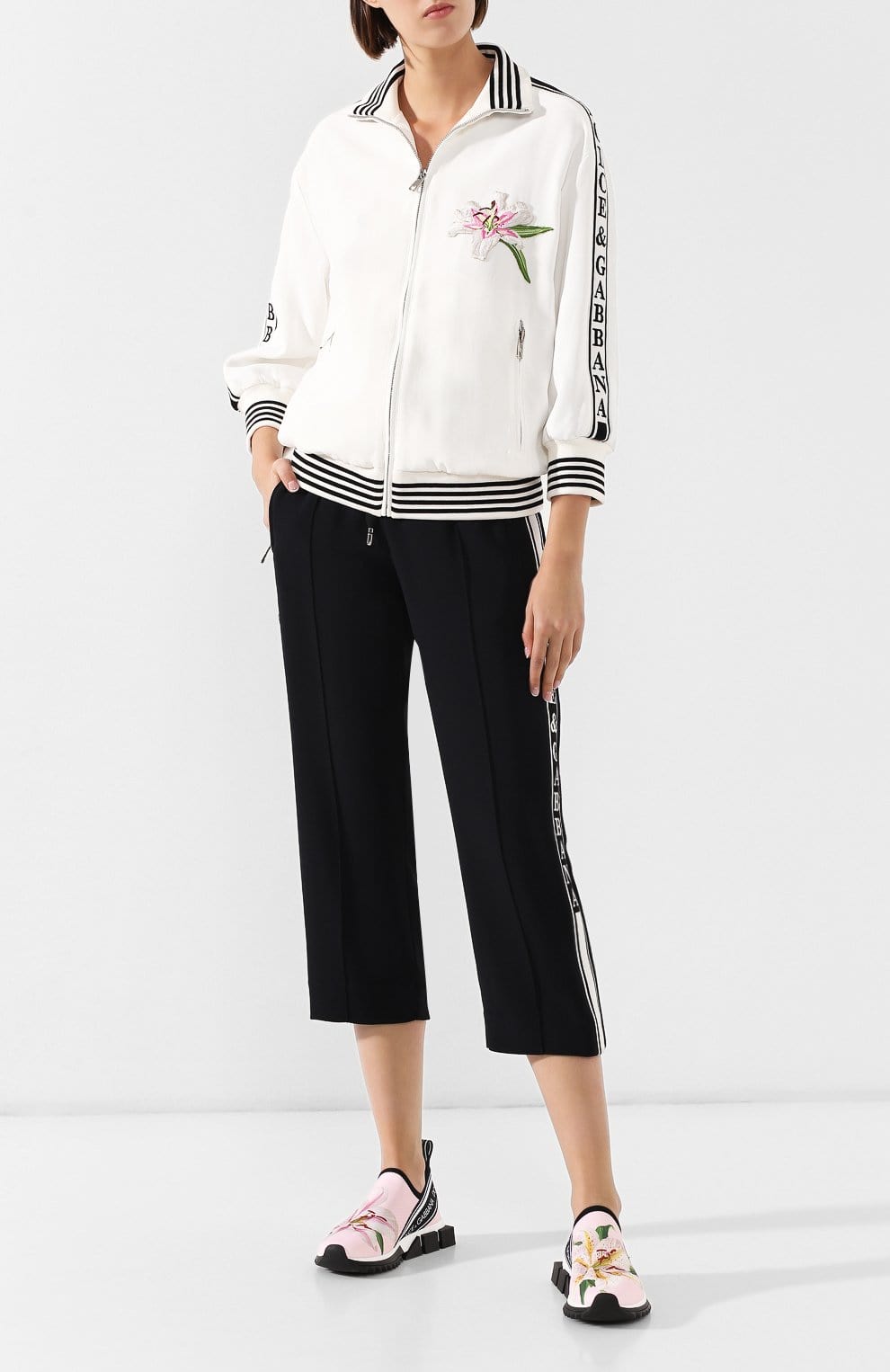 Dolce & Gabbana Floral-Print Sorrento Low-Top Sneakers