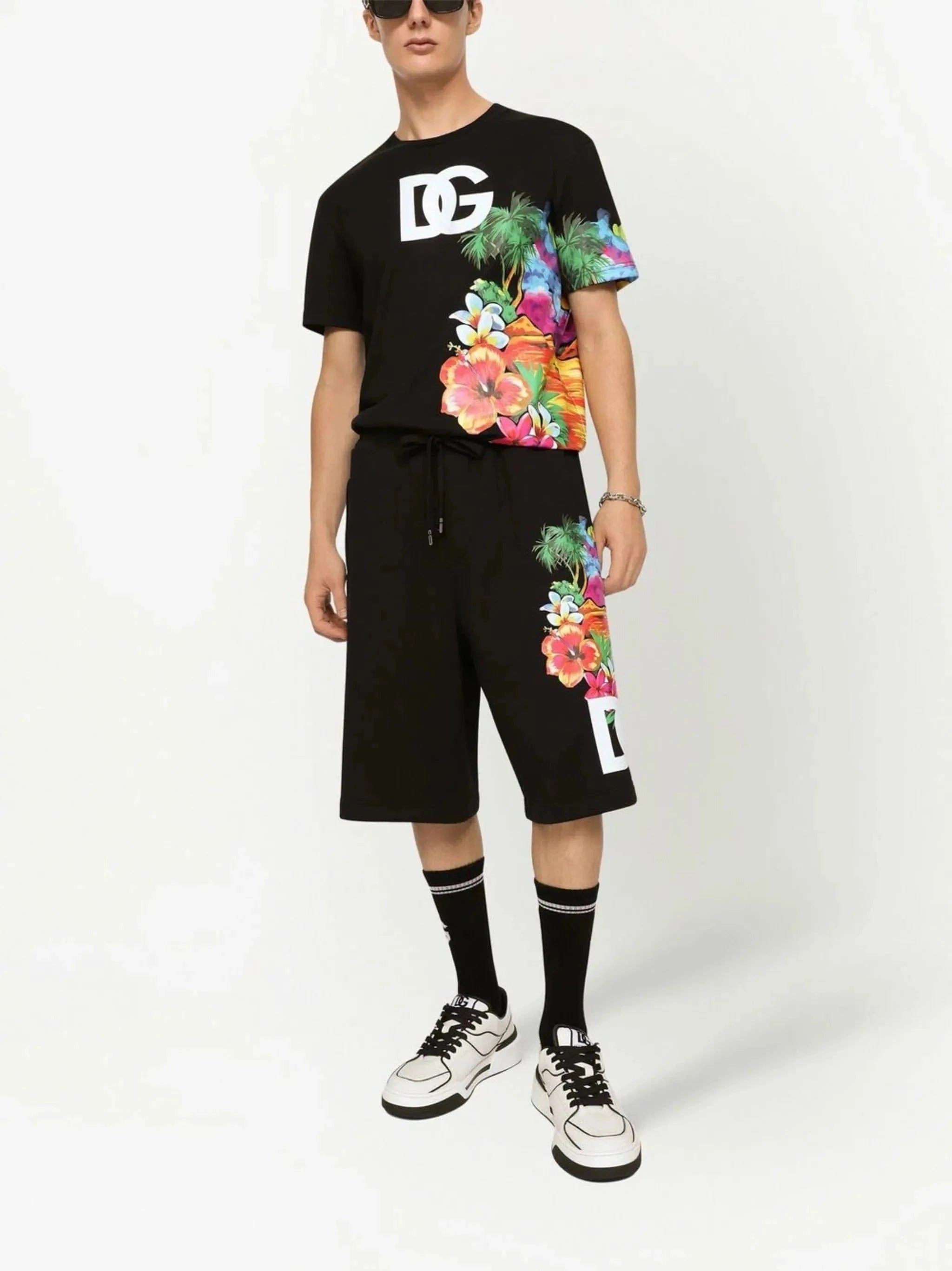 Dolce & Gabbana Floral-Print Track Shorts