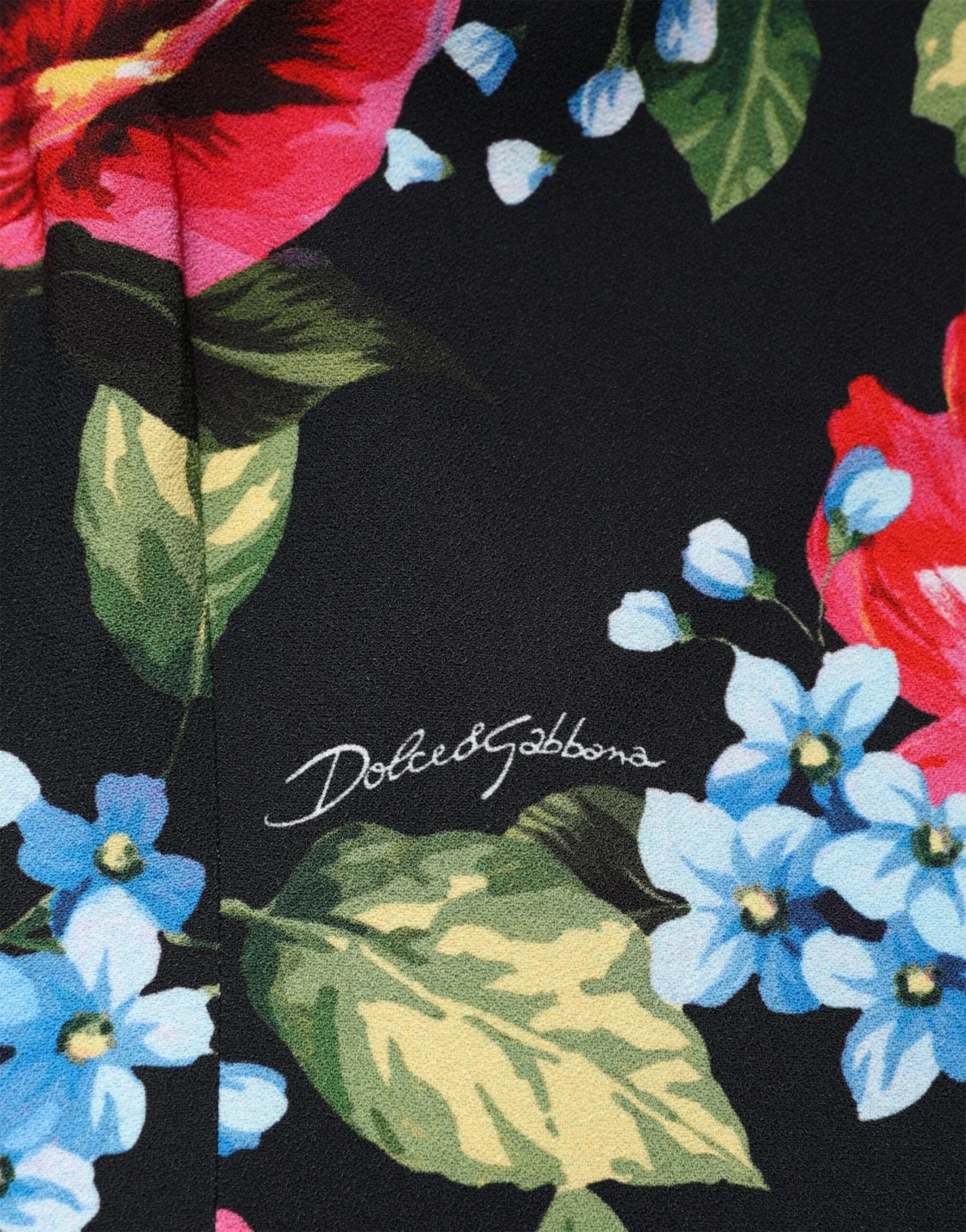 Dolce & Gabbana Floral Print Viscose Sheath Midi Dress