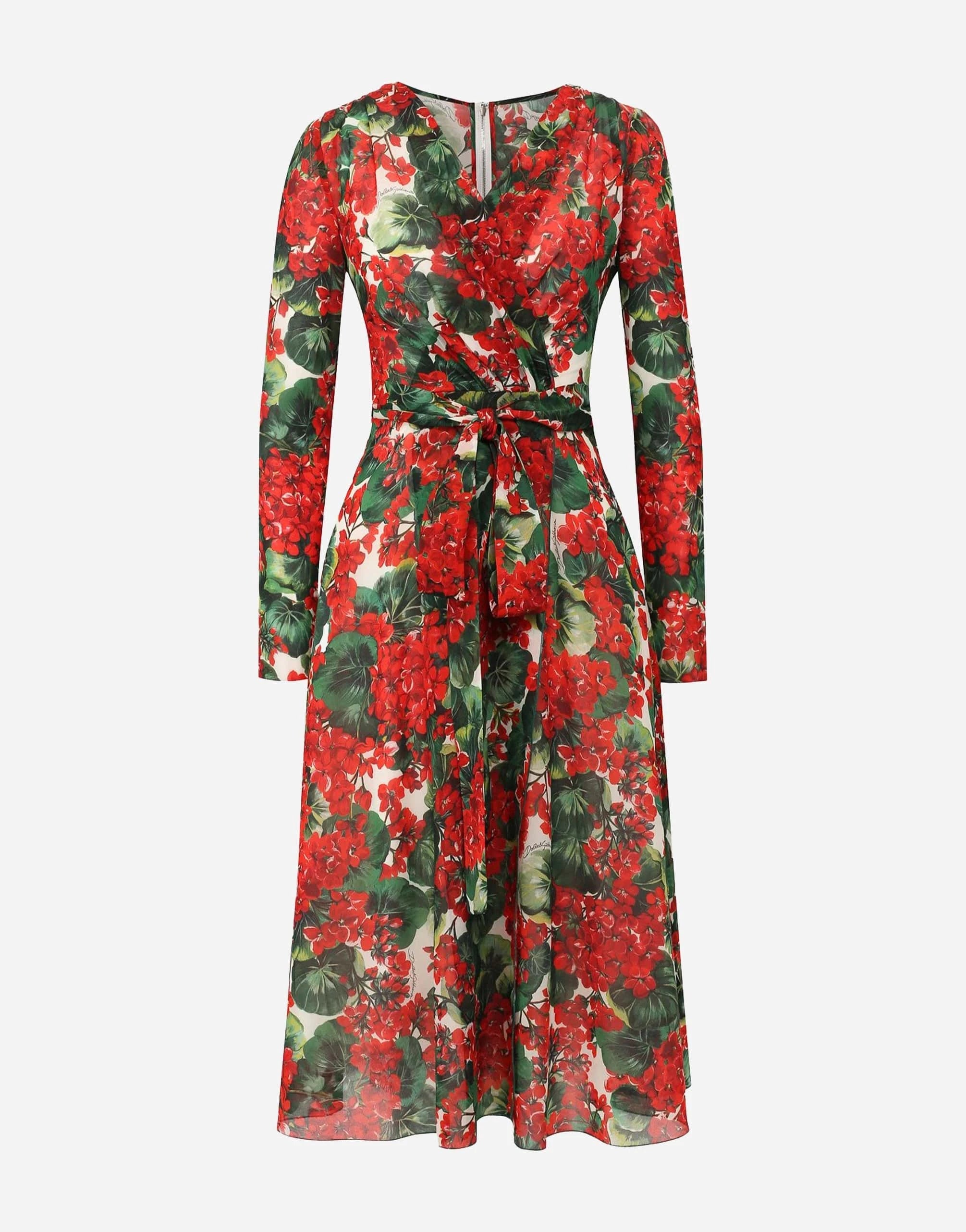 Dolce & Gabbana Floral-Print Wrap Midi Dress