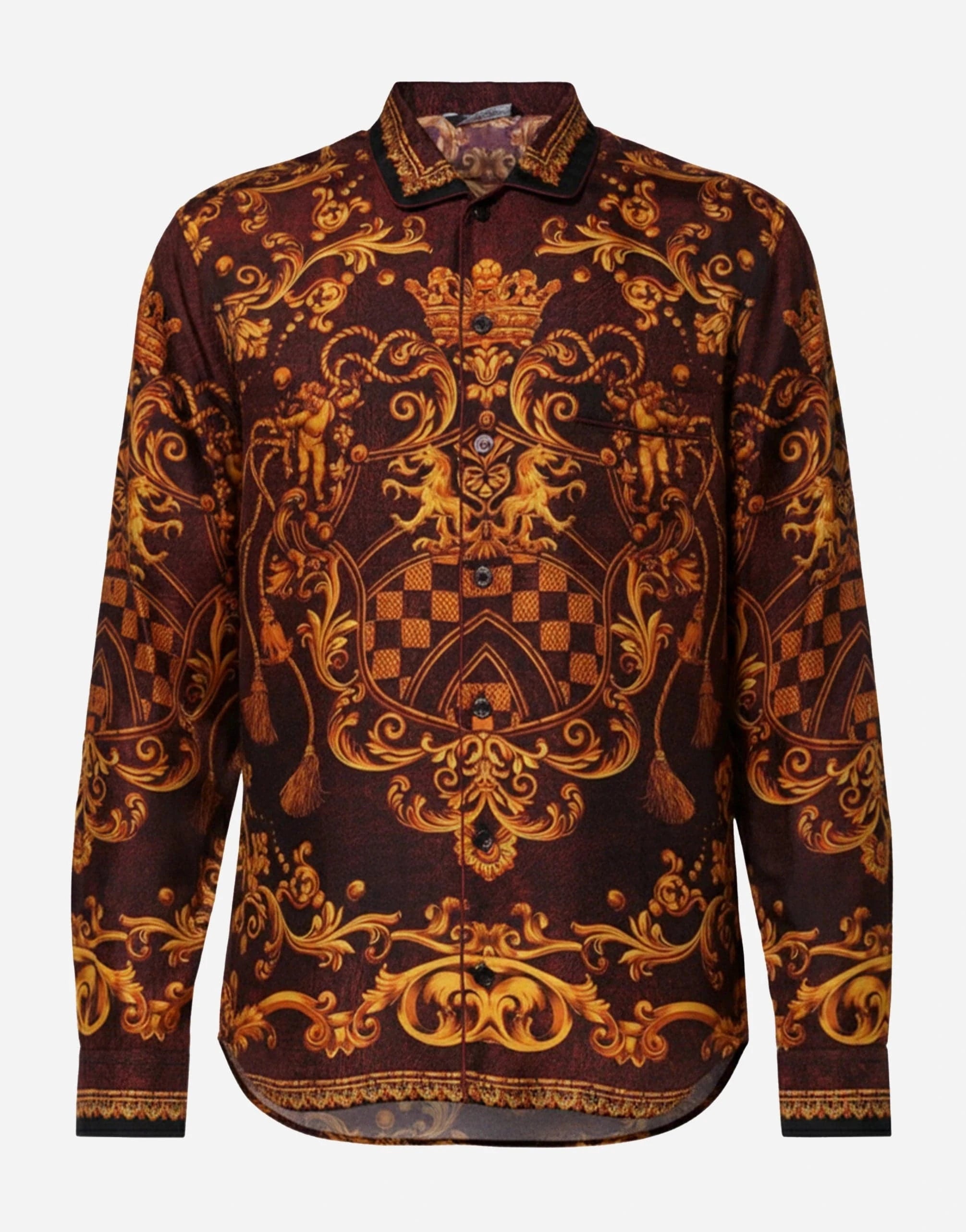 Dolce & Gabbana Floral Printed Baroque Silk Shirt