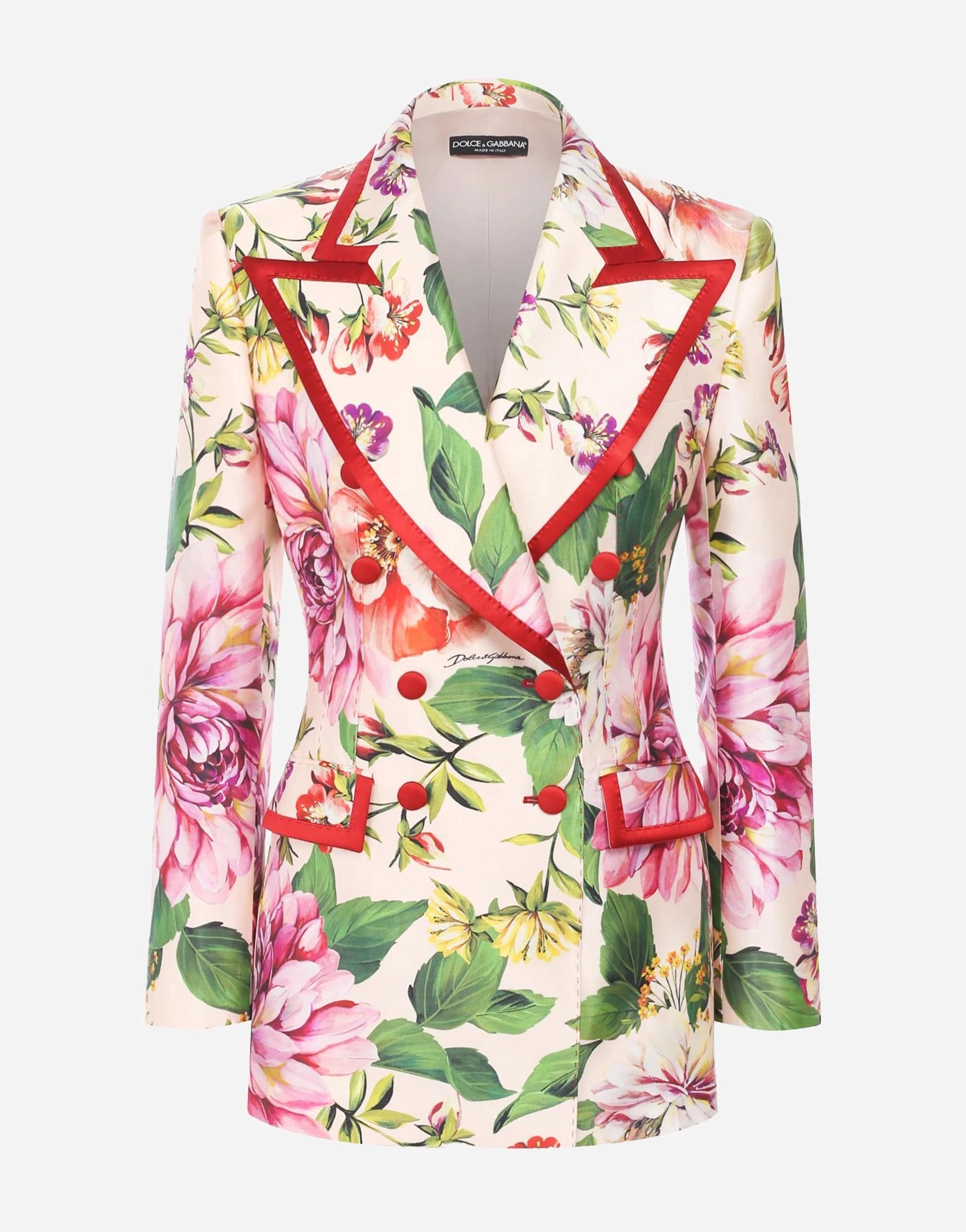 Dolce & Gabbana Floral-Printed Double-Breasted Jacket