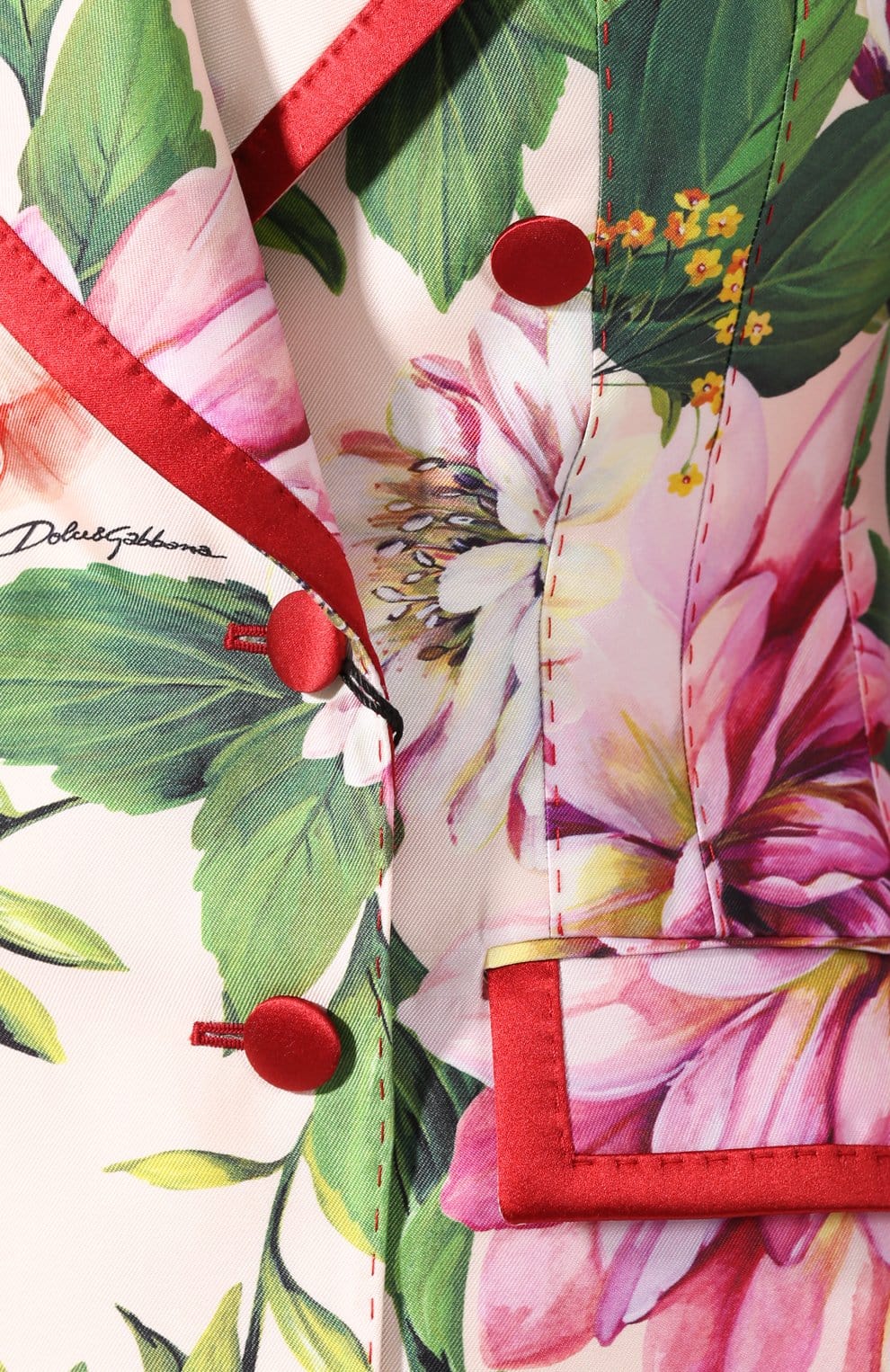 Dolce & Gabbana Floral-Printed Double-Breasted Jacket