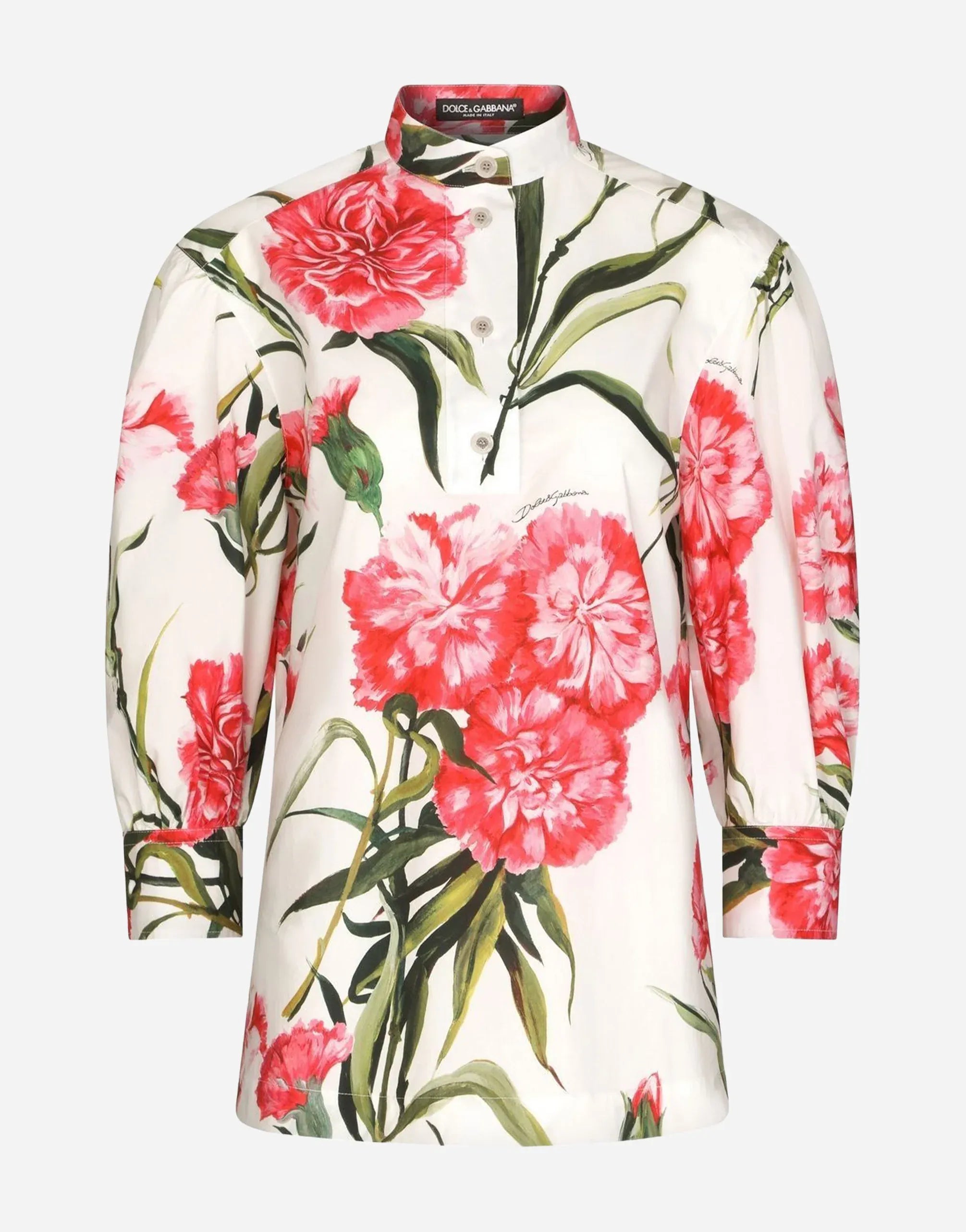 Dolce & Gabbana Floral Puff-Sleeve Shirt