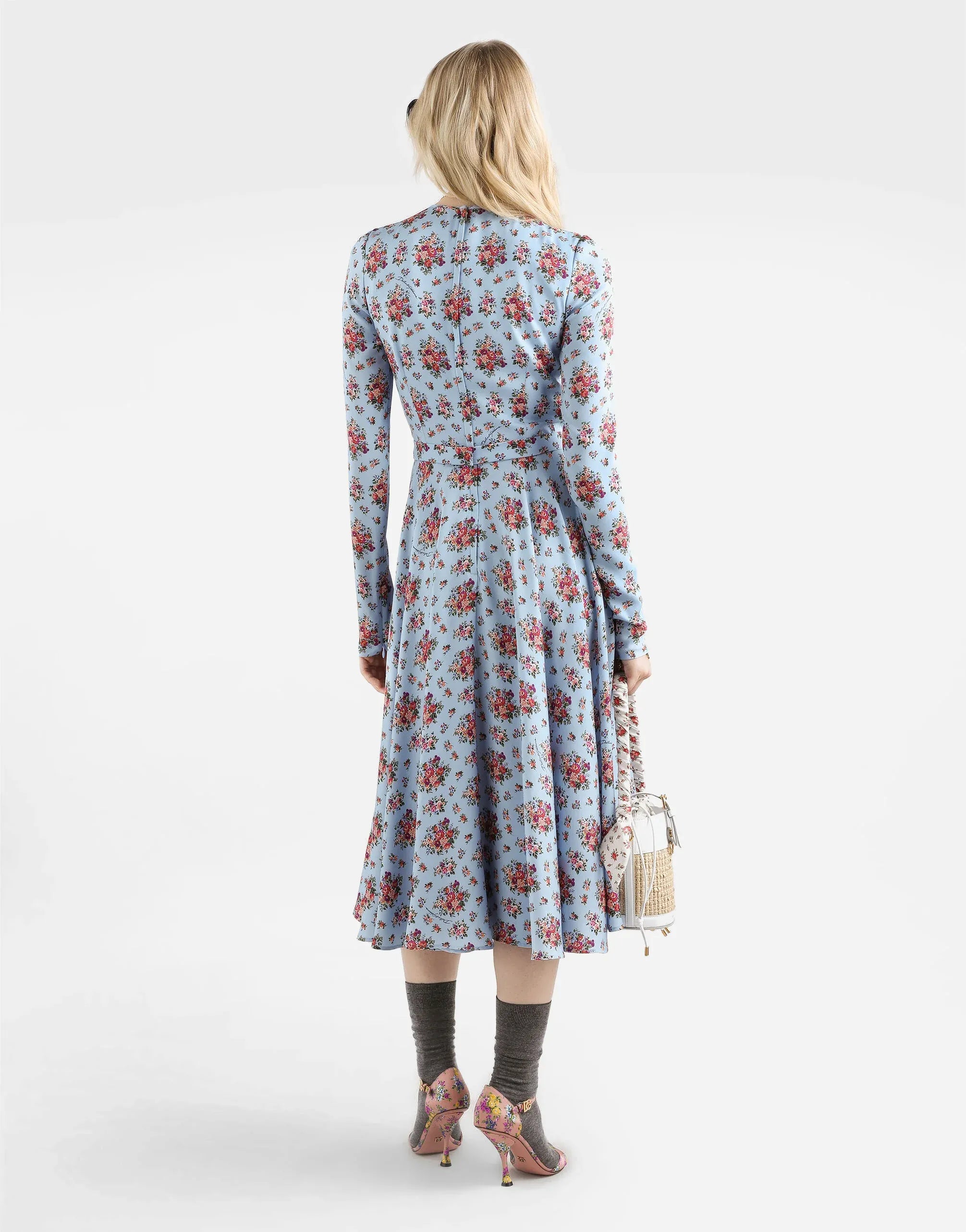 Dolce & Gabbana Flower Bouquets-Print Long Dress