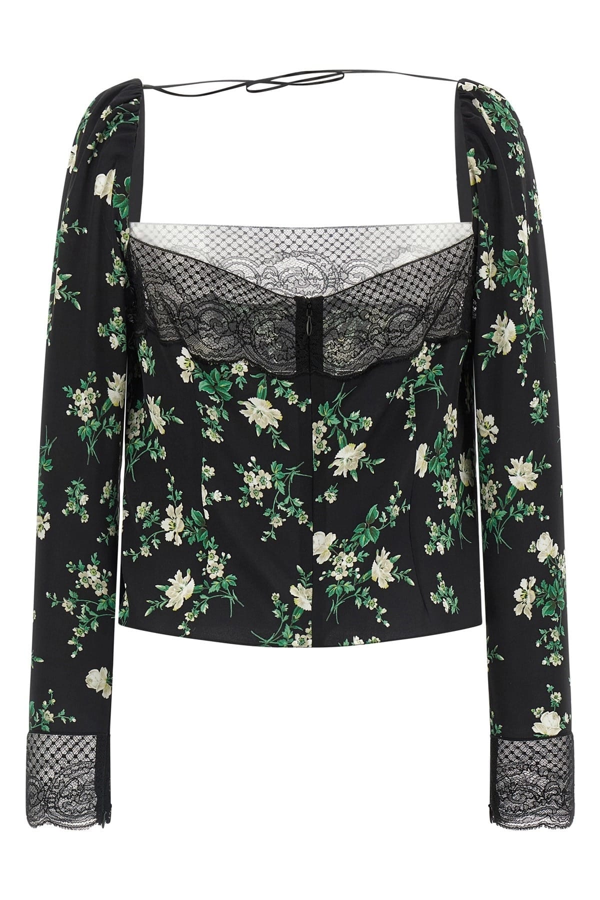 Dolce & Gabbana Dolce & Gabbana Flower Print Lace Insert Top