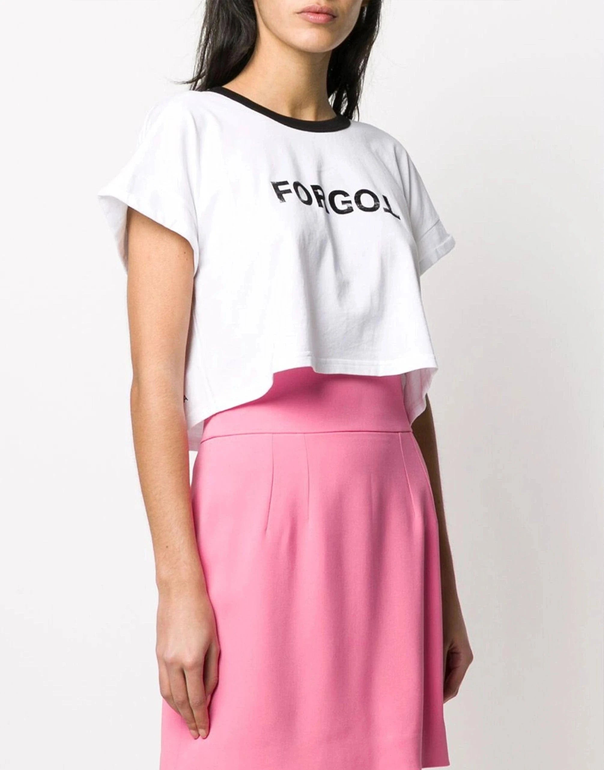 Dolce & Gabbana Forgot-Print Cropped T-Shirt