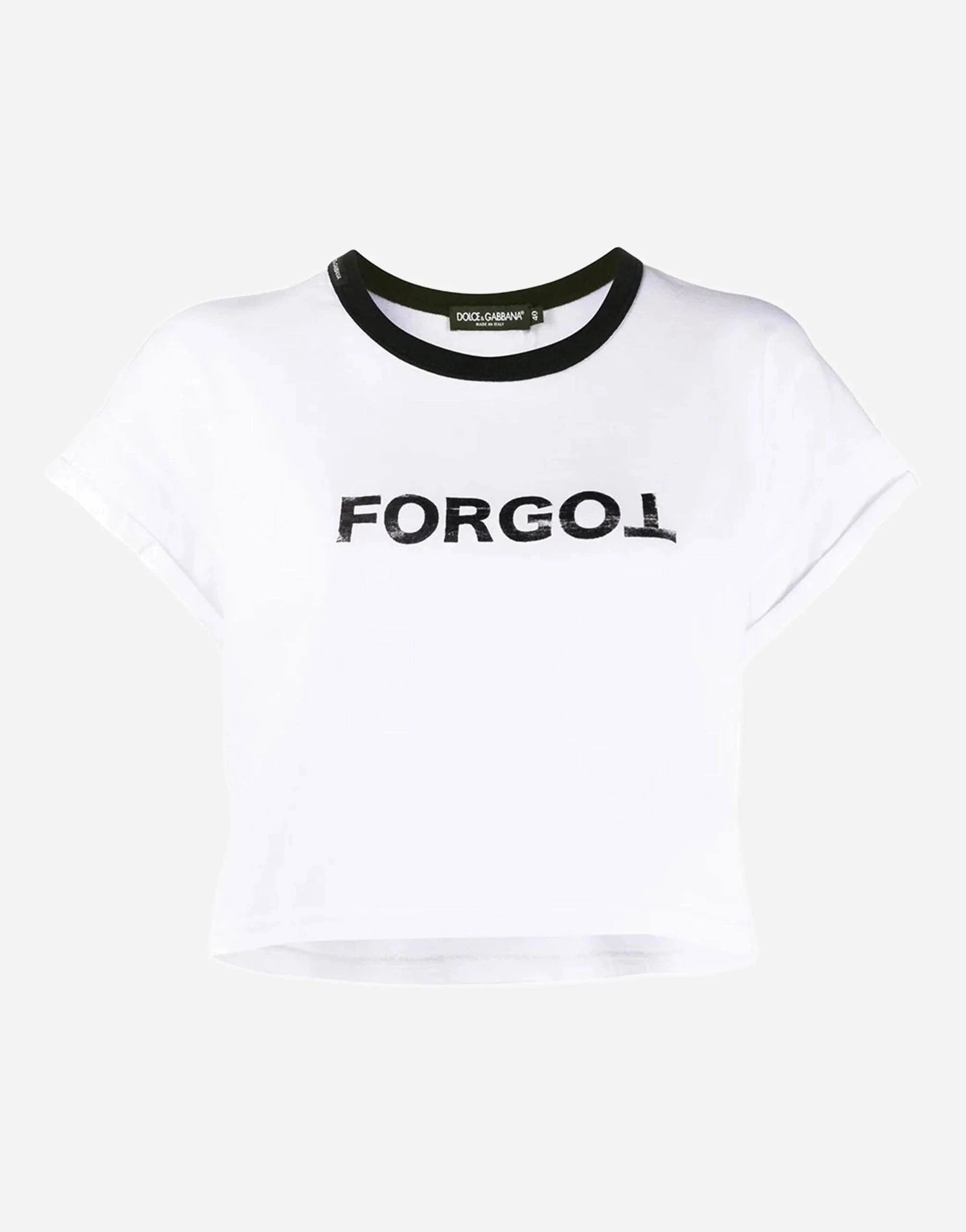 Dolce & Gabbana Forgot-Print Cropped T-Shirt