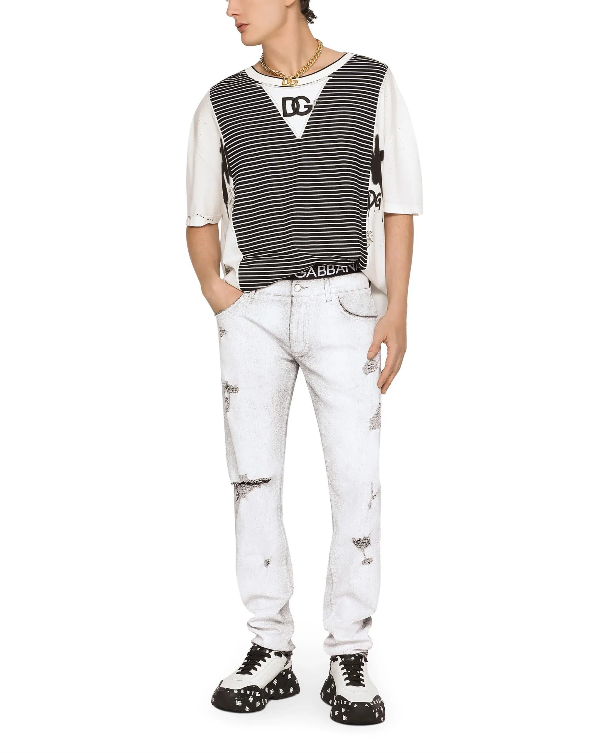 Dolce & Gabbana Frame Patch Skinny Jeans