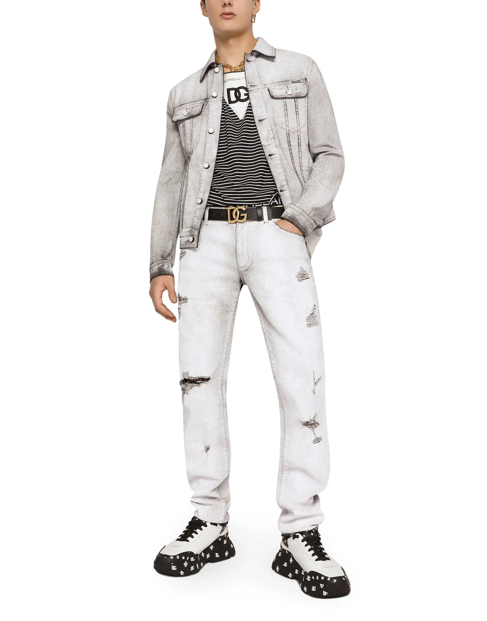 Dolce & Gabbana Frame Patch Skinny Jeans