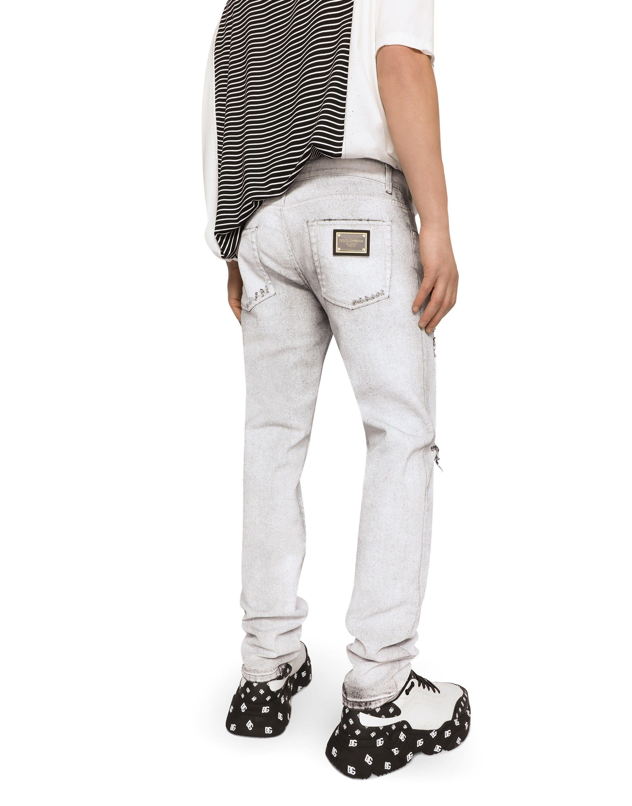 Dolce & Gabbana Frame Patch Skinny Jeans