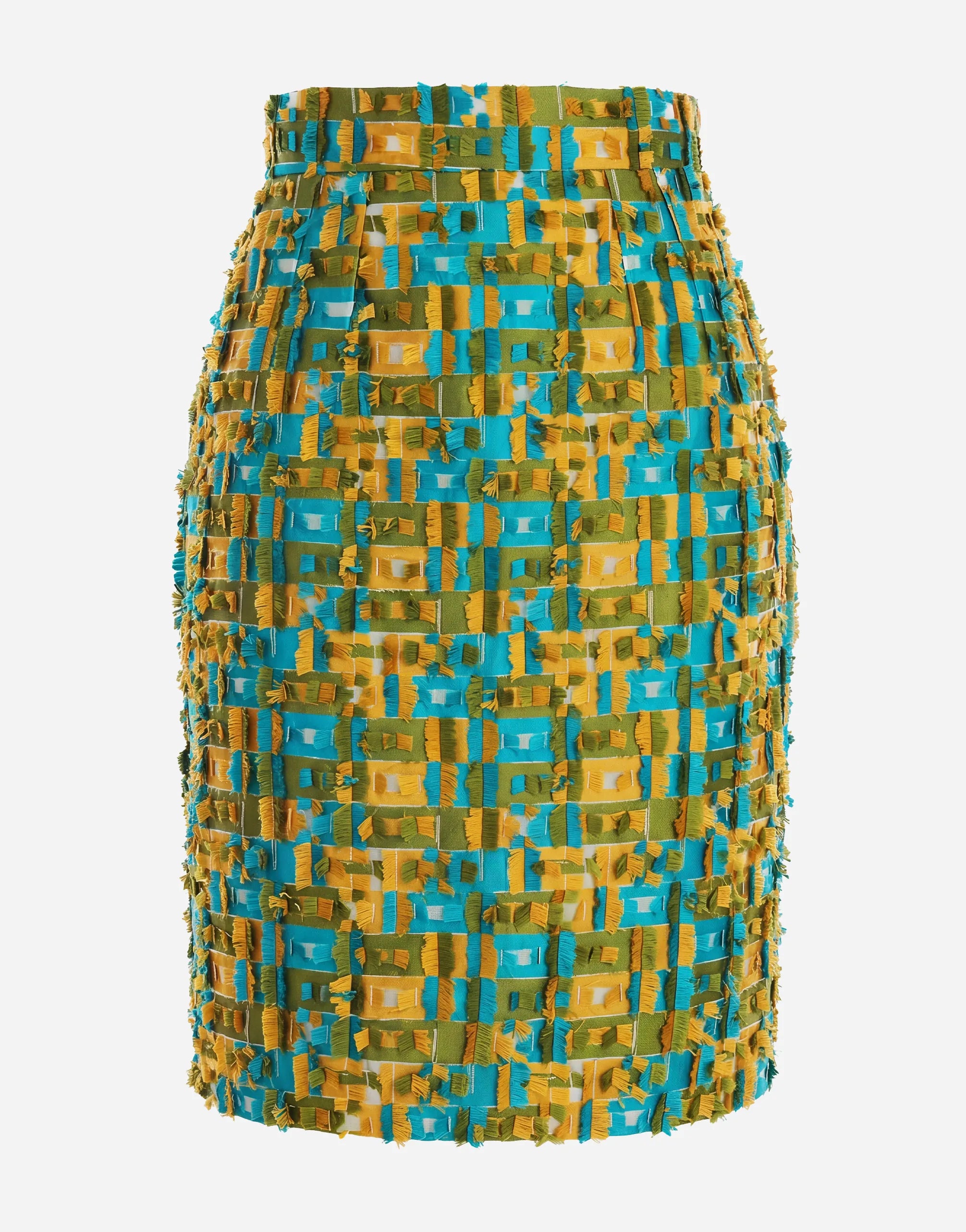 Dolce & Gabbana Fringe Tweed Pencil Skirt