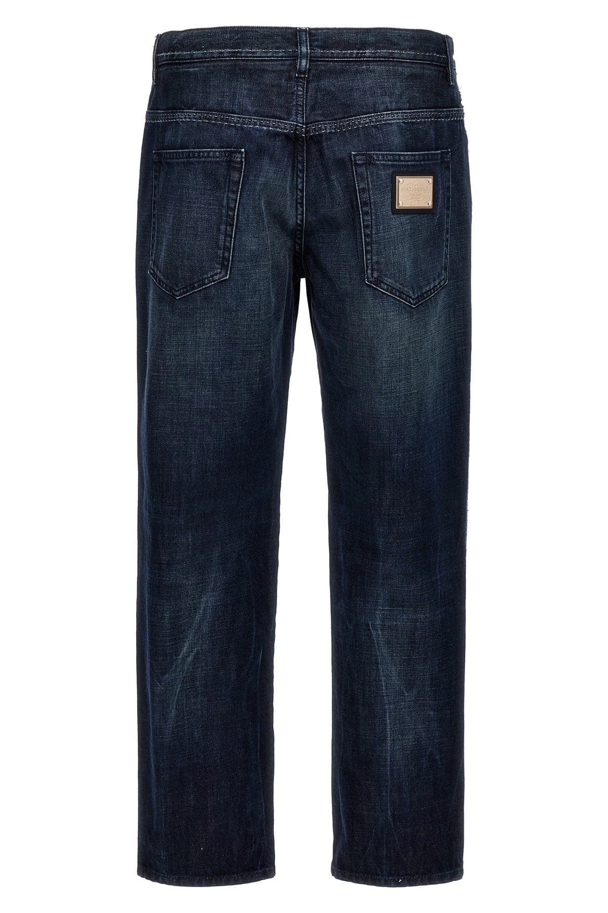 Dolce & Gabbana Dolce & Gabbana Fringed Stitching Skinny Jeans