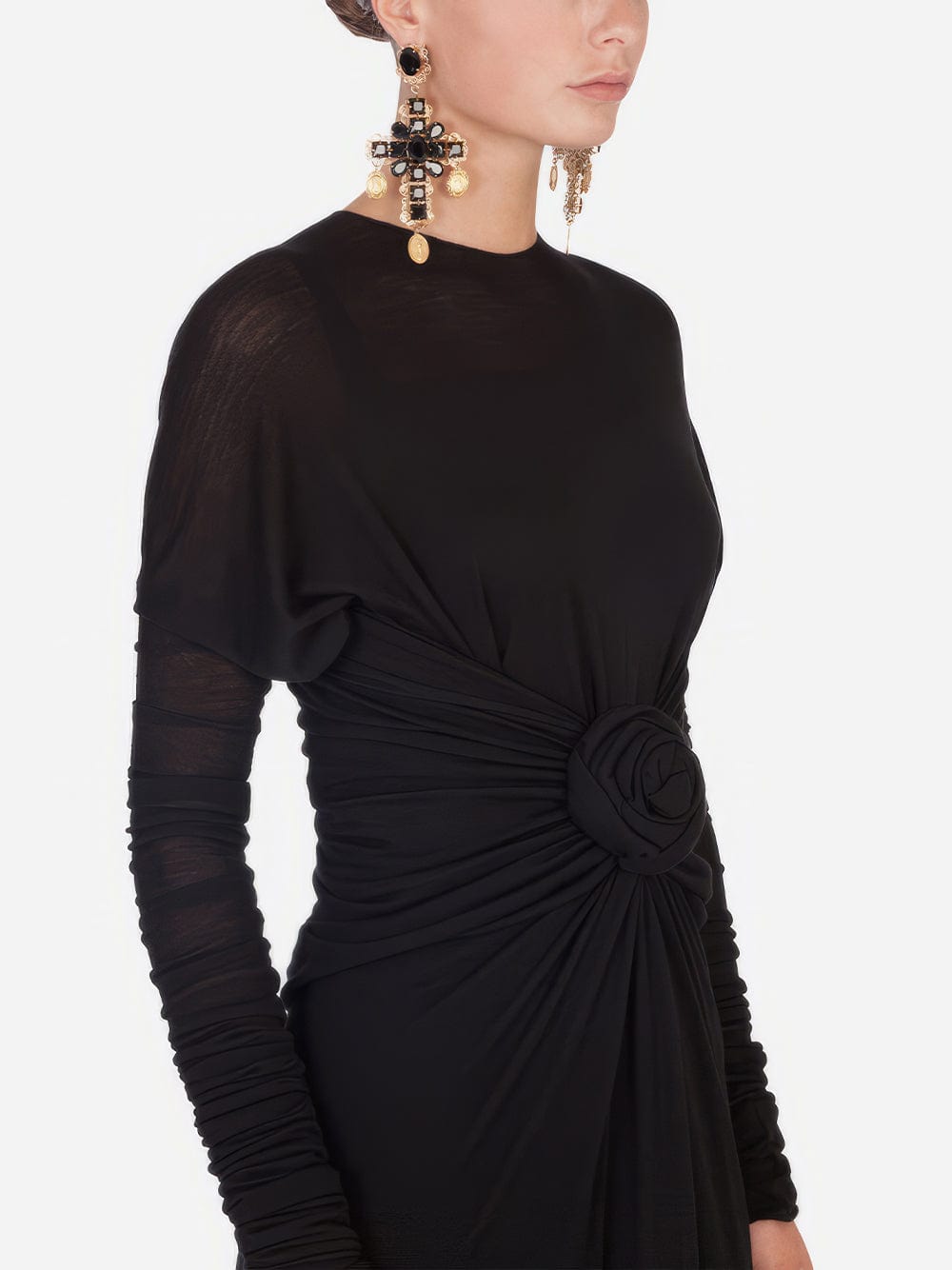 Front-Tie Midi Dress