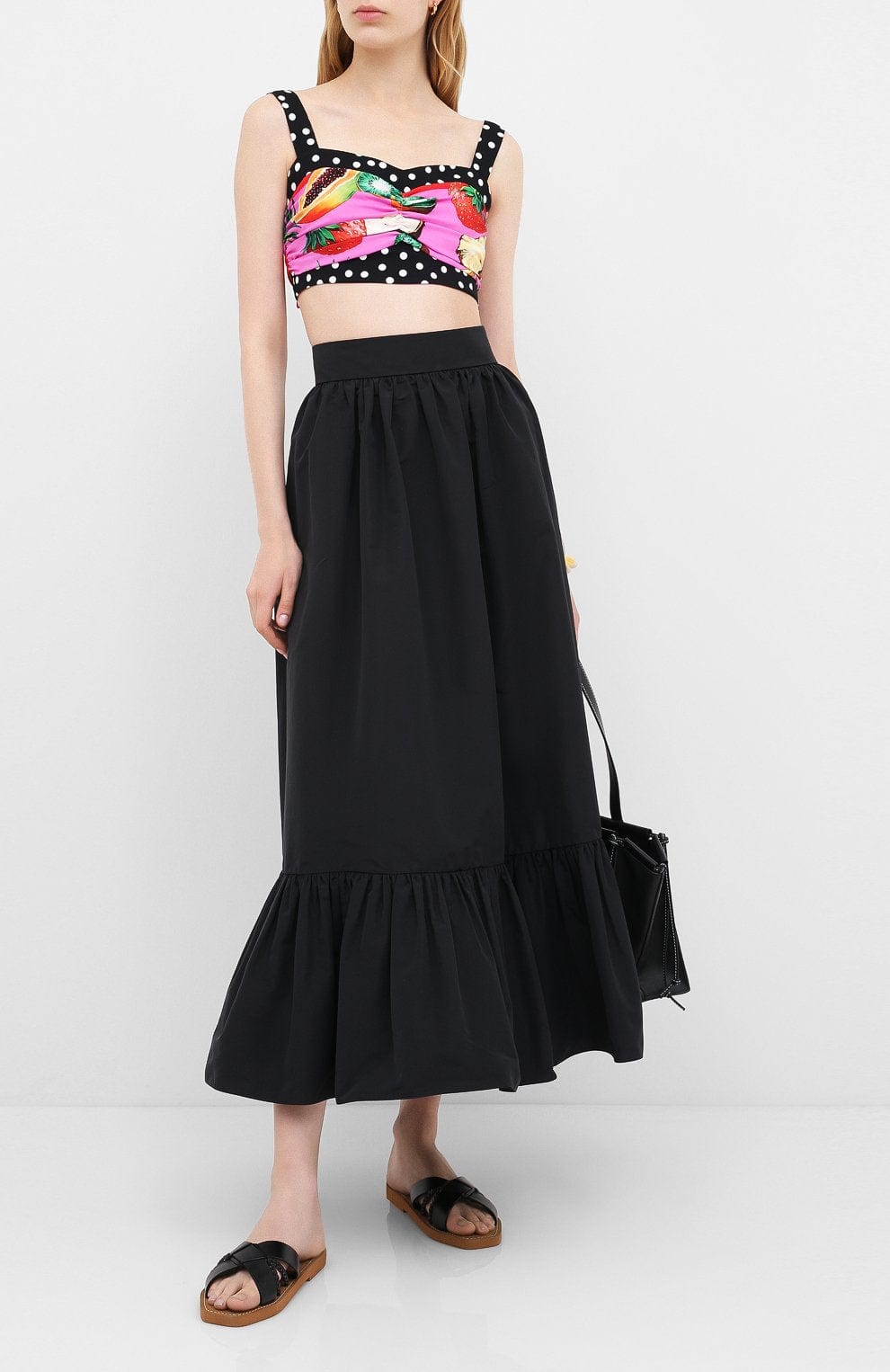 Dolce & Gabbana Fruits Polka Dot Print Silk Top