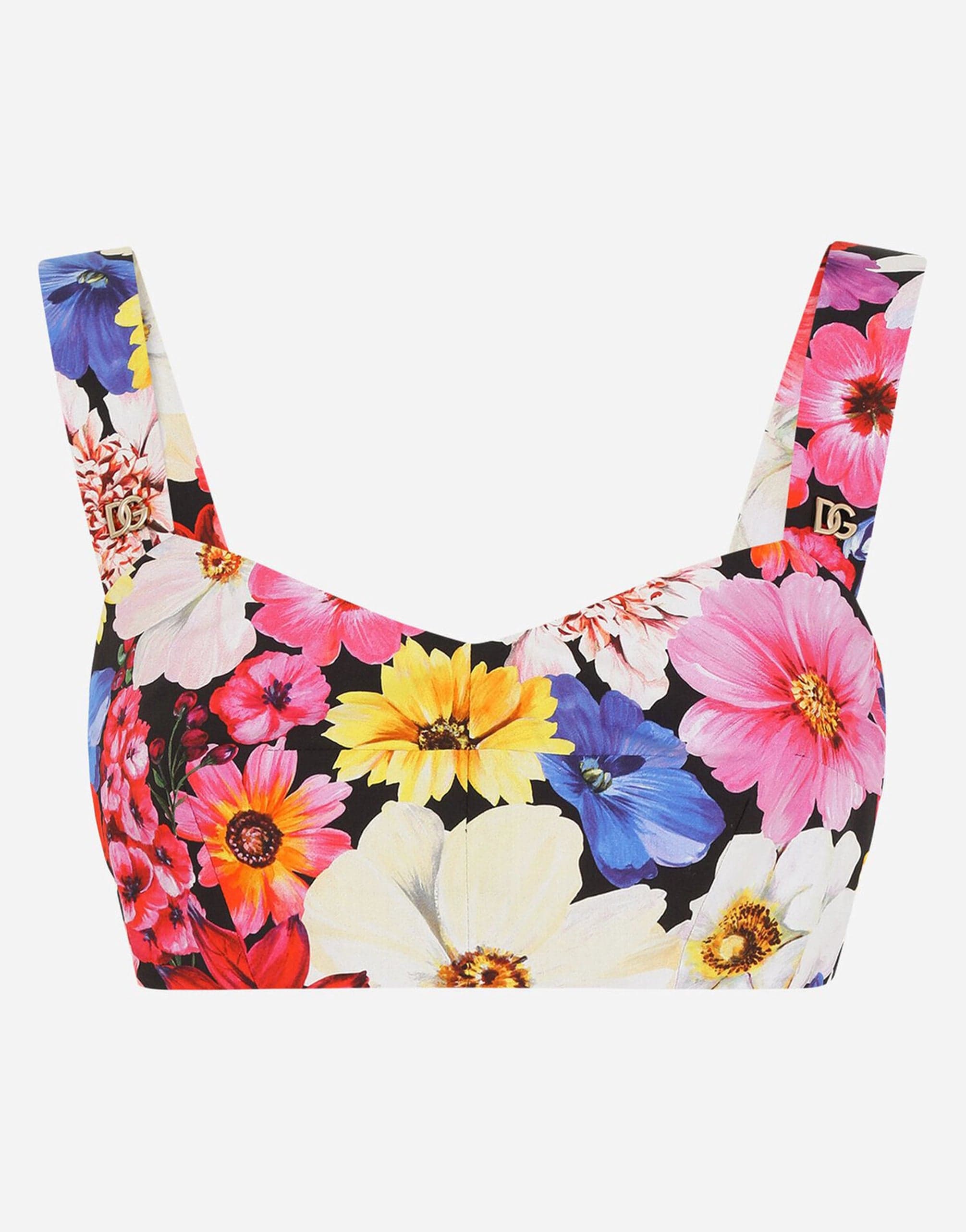 Dolce & Gabbana Garden-Print Poplin Top