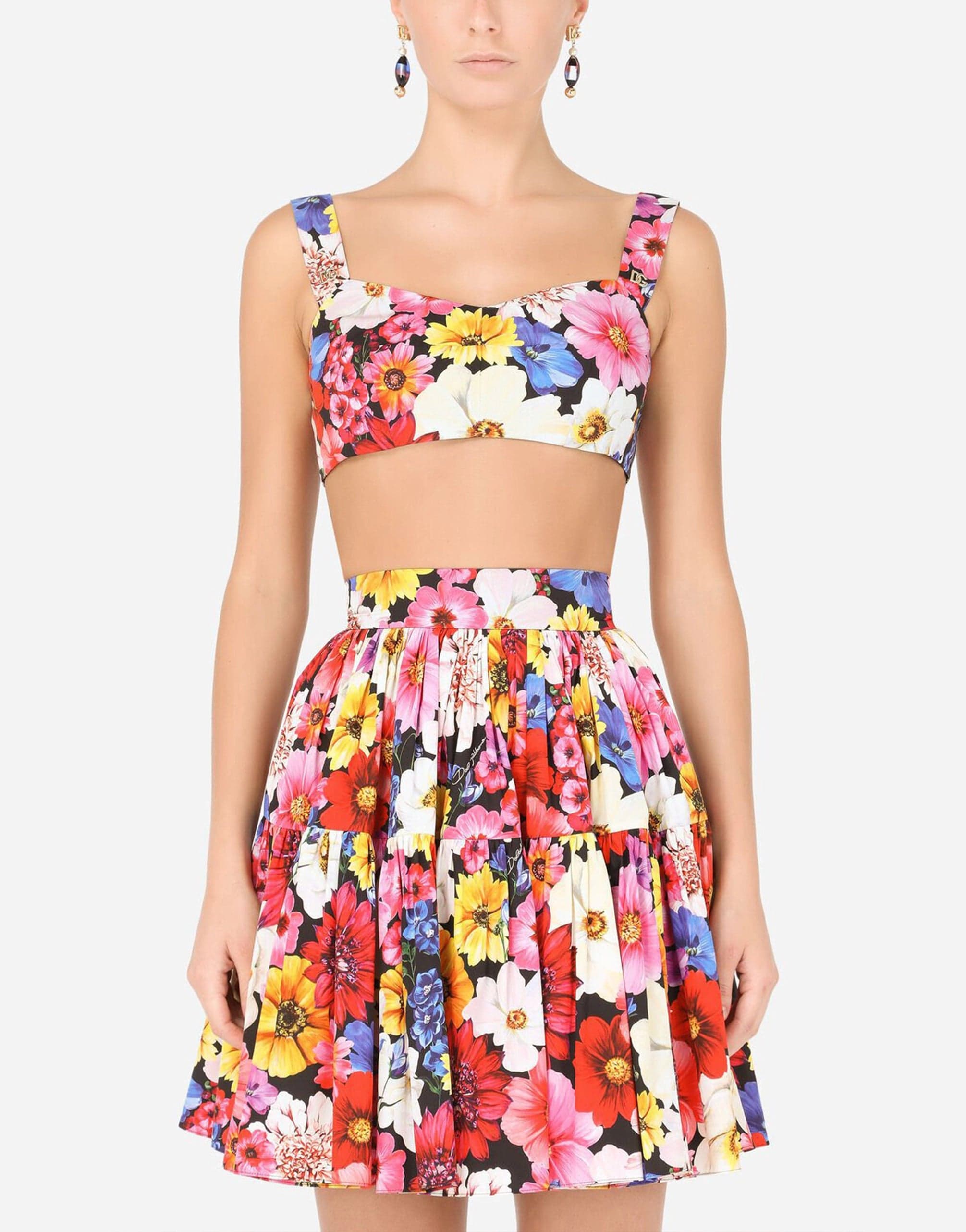 Dolce & Gabbana Garden-Print Poplin Top