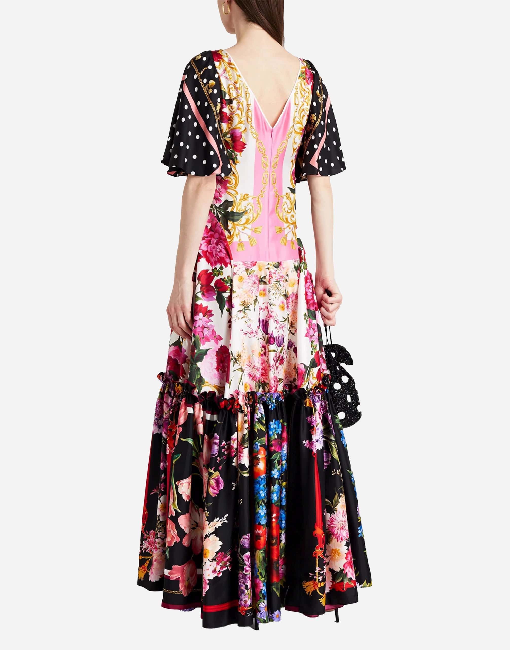 Dolce & Gabbana Gathered Floral-Print Silk Gown