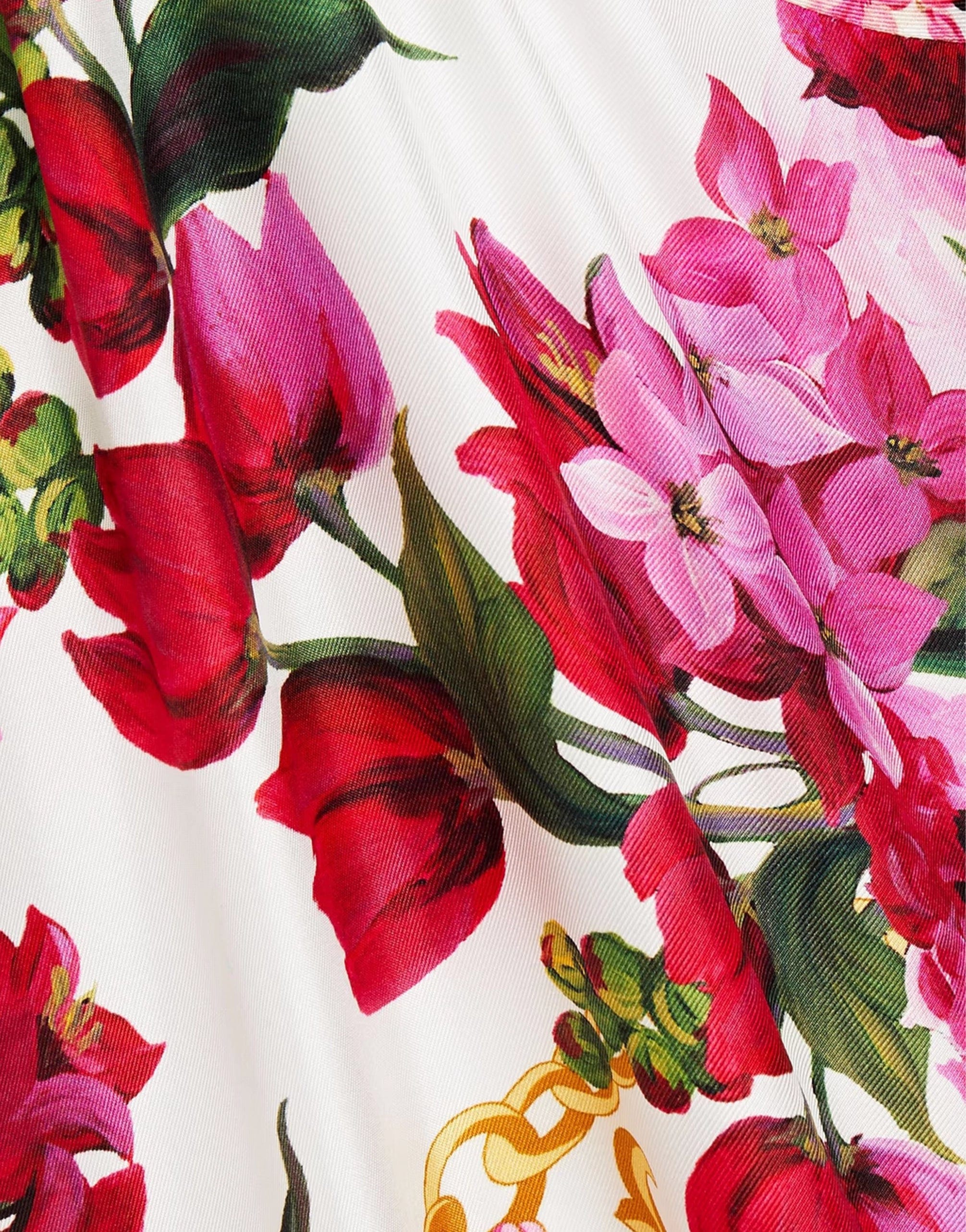 Dolce & Gabbana Gathered Floral-Print Silk Gown