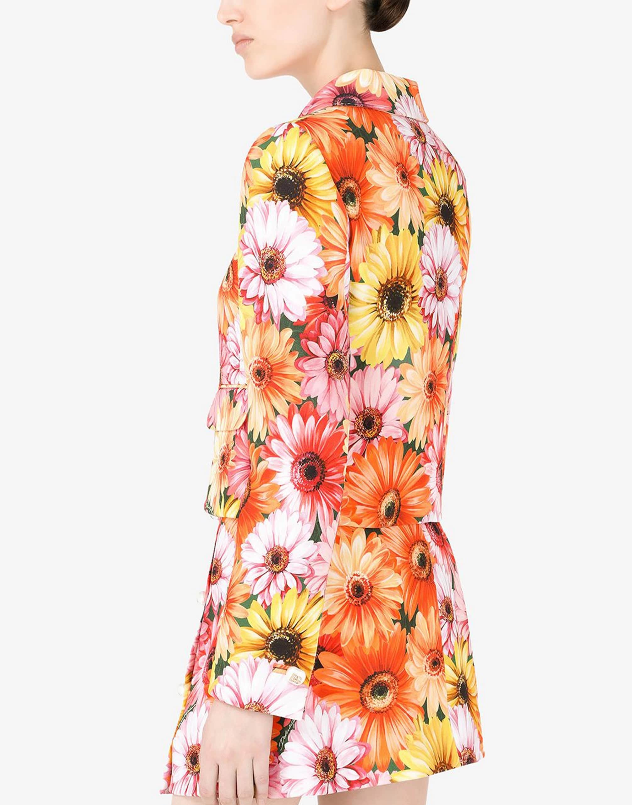 Dolce & Gabbana Gerbera-Daisy Print Cropped Jacket