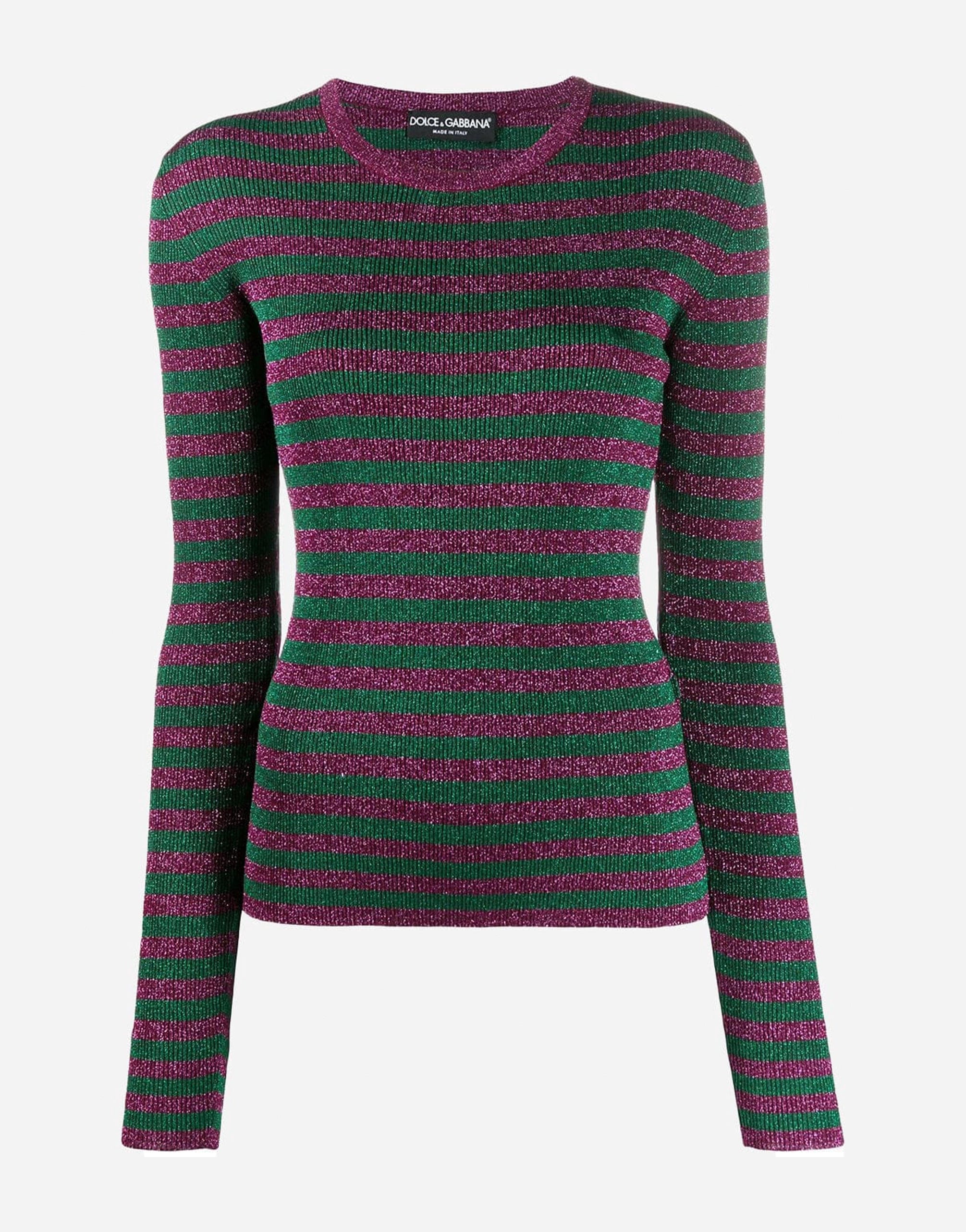Dolce & Gabbana グリッター効果ストライプニットセーター | Sendegaro