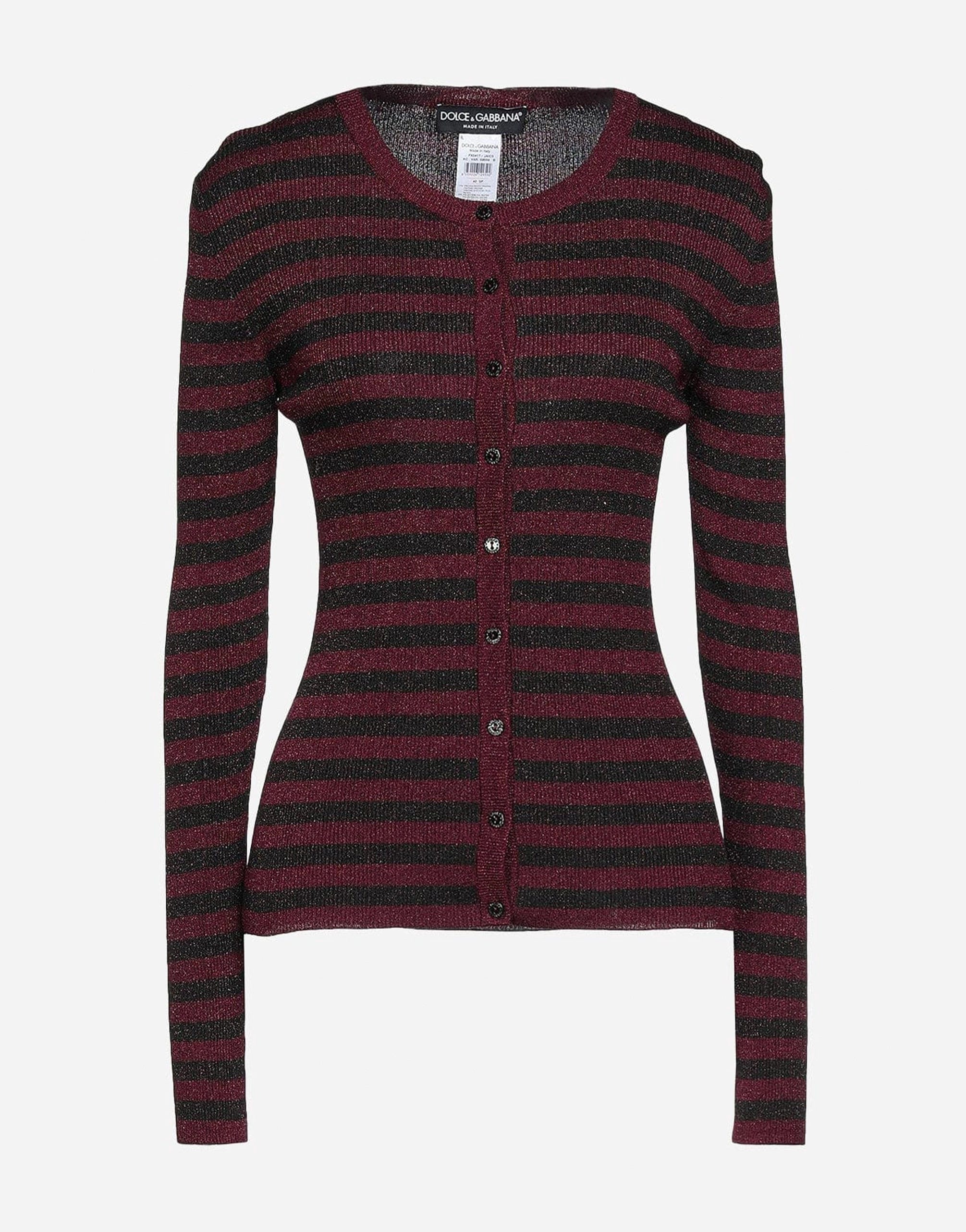 Dolce & Gabbana Glitter-Effect Striped Knit Top